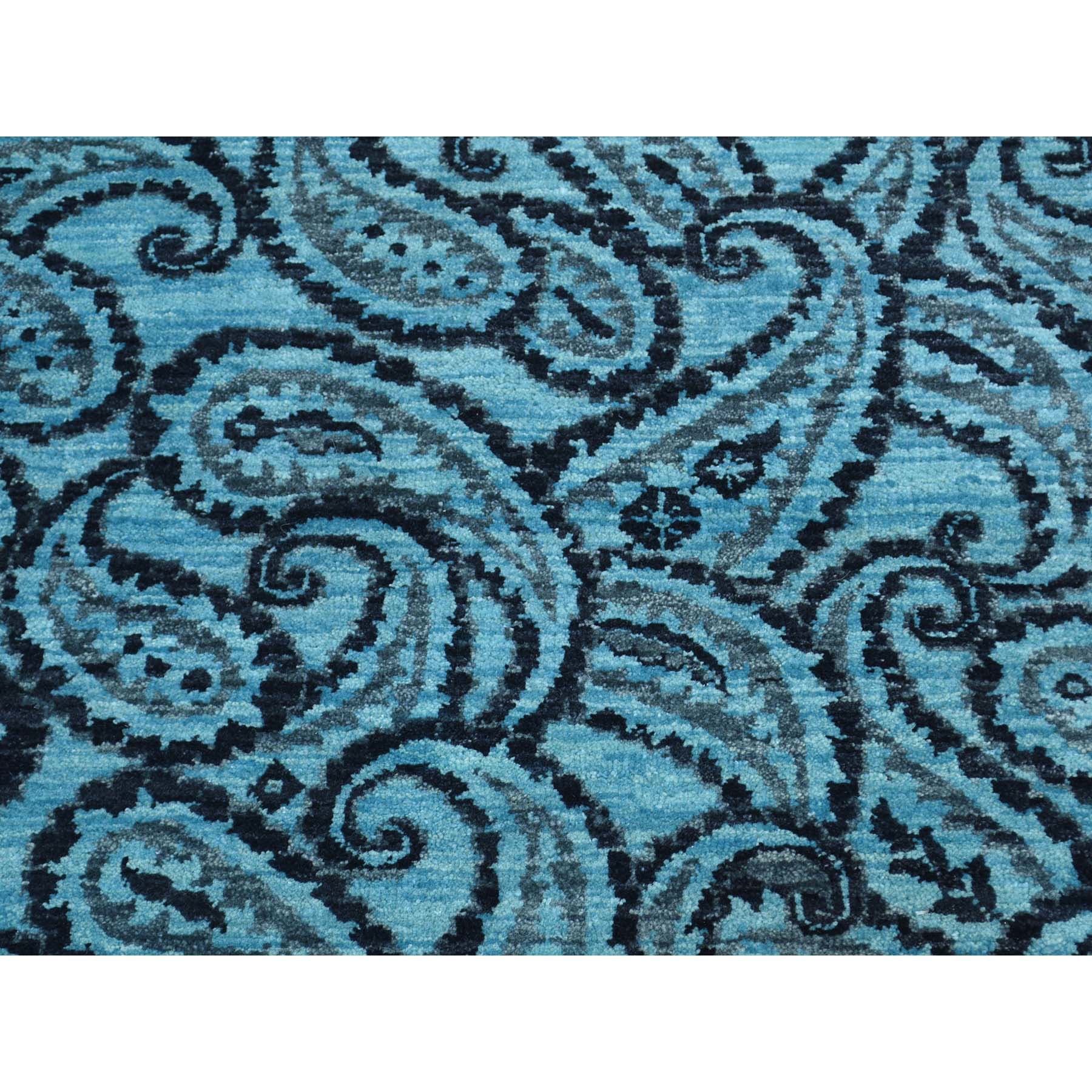 9-4 x12-3  On Clearance Hand-Knotted Paisley Design Dense Weave Art Silk Rug 
