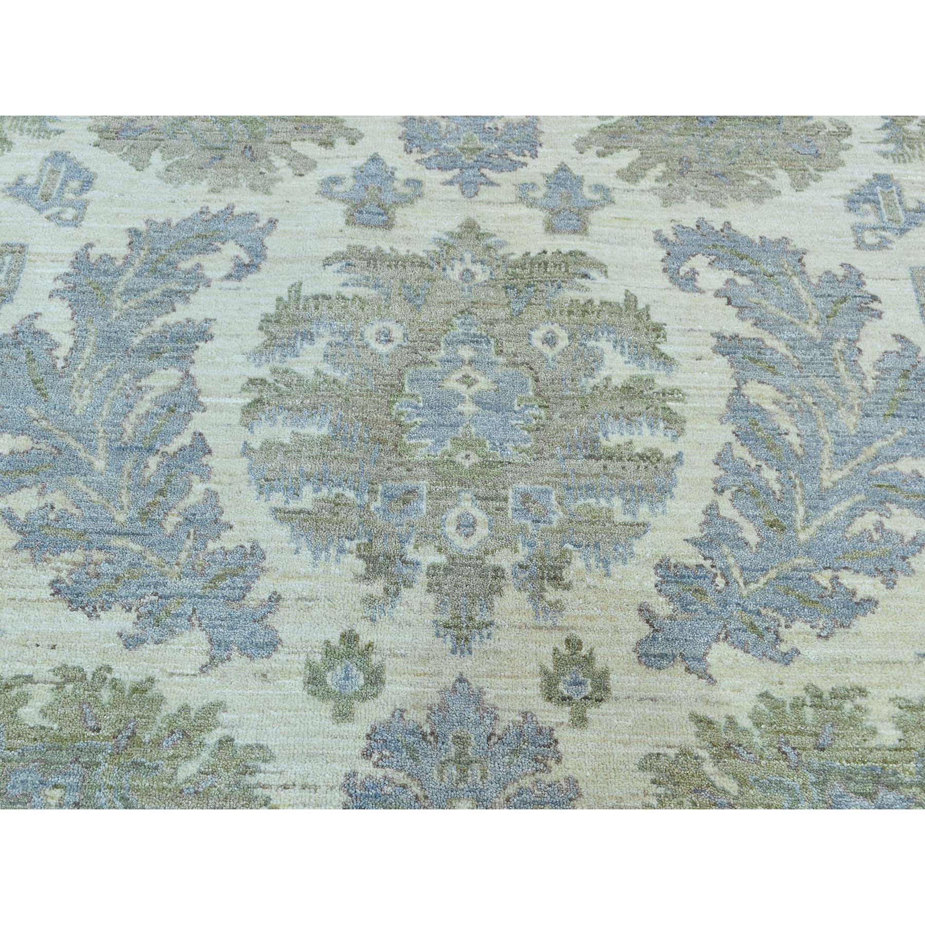 9-1 x12- Hand-Knotted Peshawar With Leaf Design Pure Wool Oriental Rug 