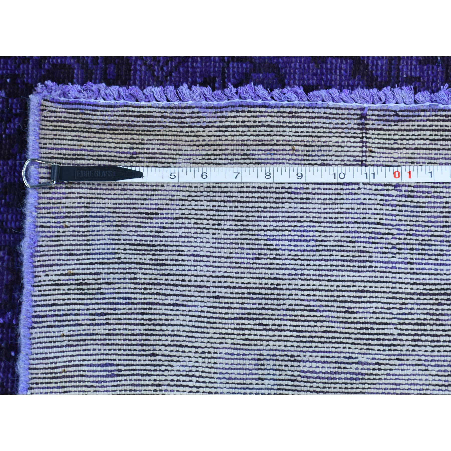 4-x10-6  Hand-Knotted Purple Overdyed Hamadan Pure Wool Wide Runner Rug 