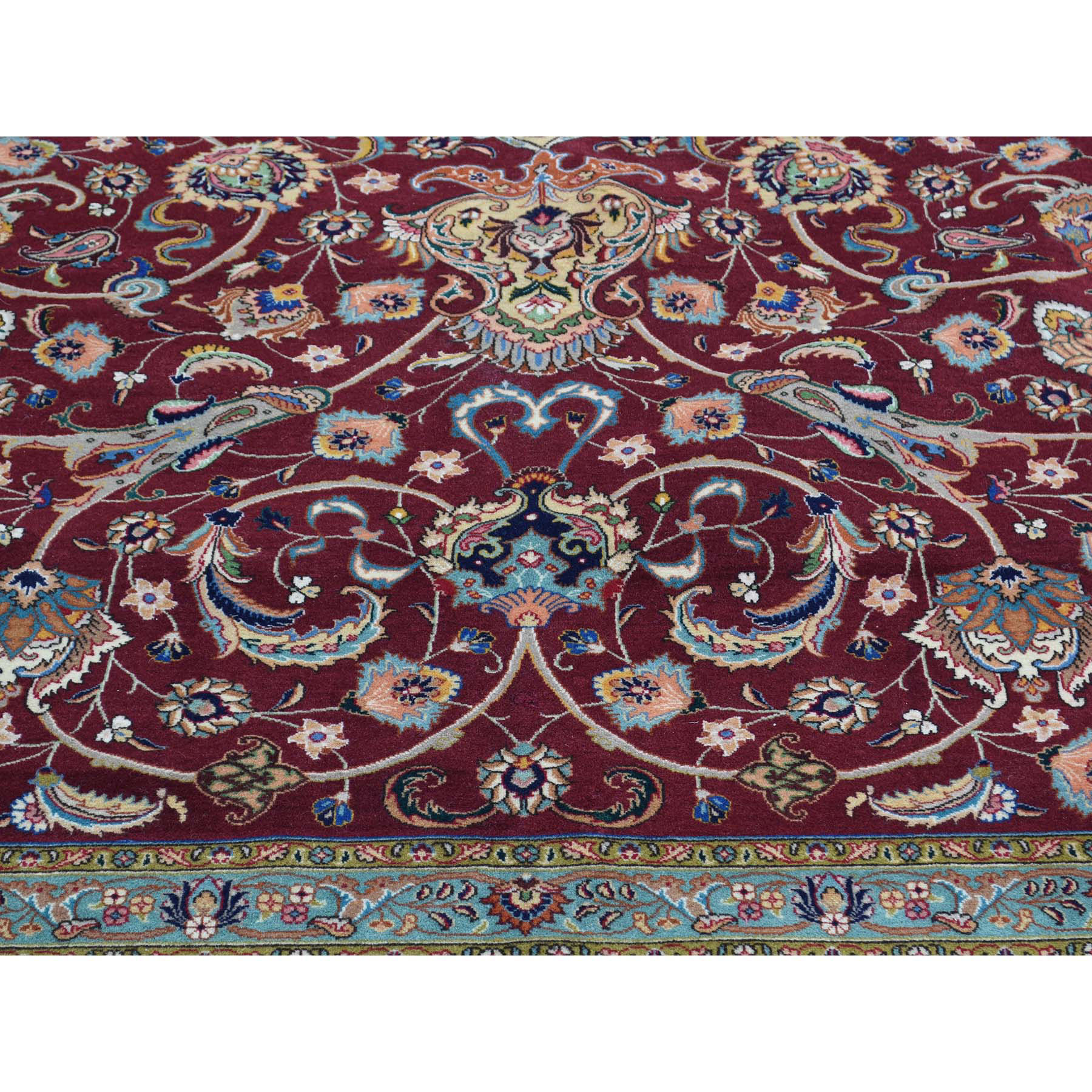 9-9 x12-8  Persian Tabriz 400 Kpsi Wool and Silk Handmade Oriental Rug 