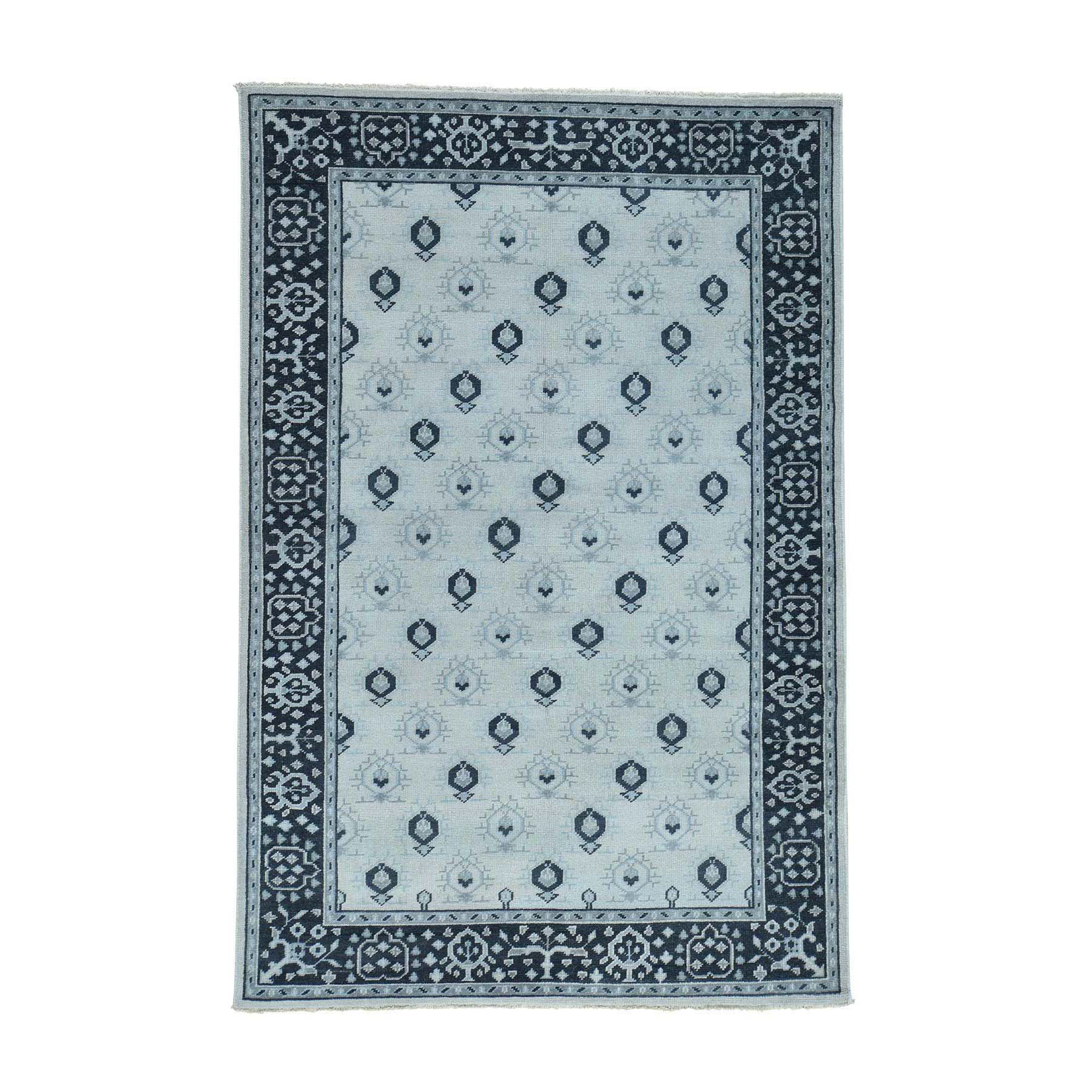 6-x9- Handmade Turkish Knot Oushak Cropped Thin Pure Wool Oriental Rug 