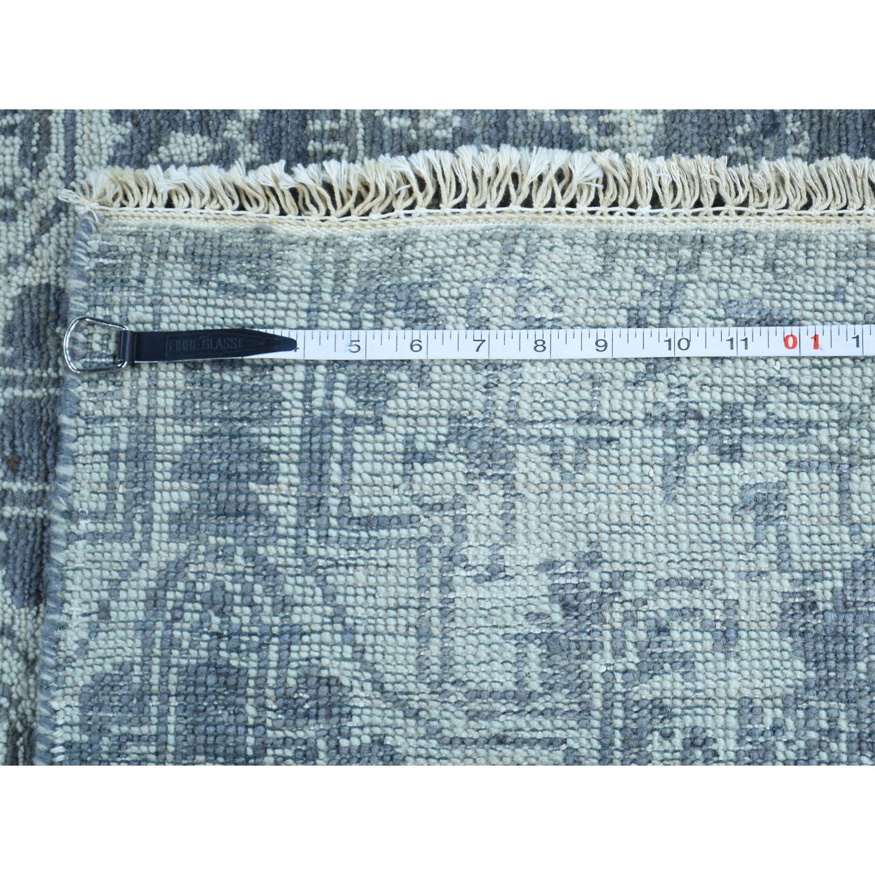 7-8 x10- Handmade Wool And Silk Geometric Moughal Design Oriental Rug 