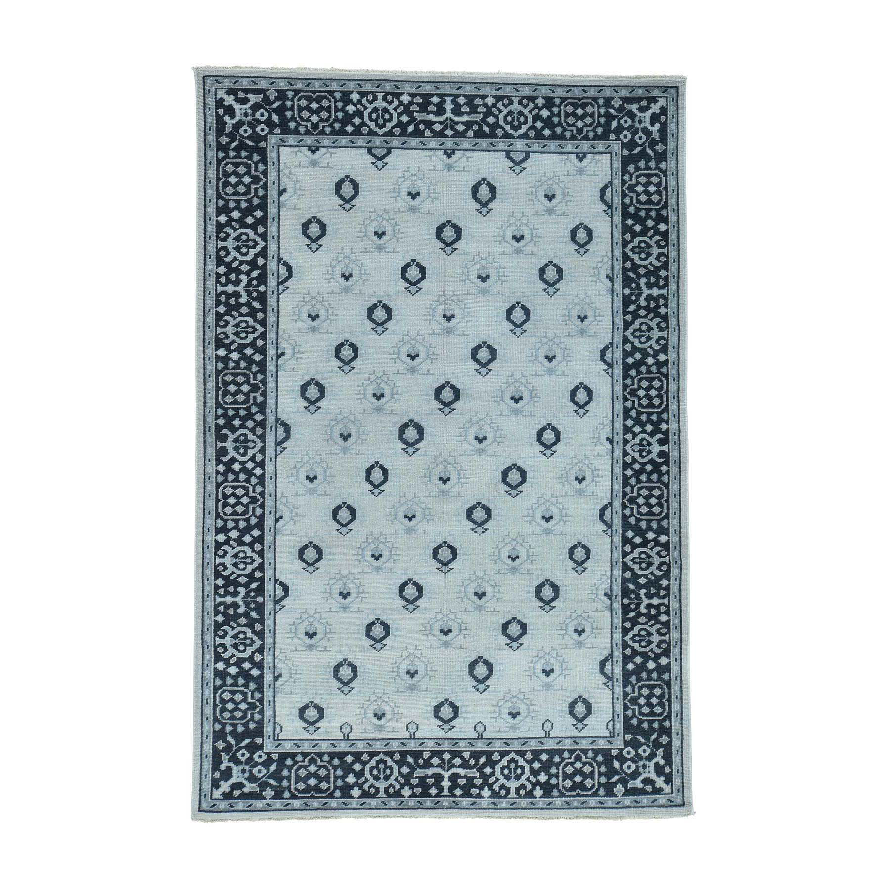 9-x12- Handmade Pure Wool Turkish Knot Oushak Cropped Thin Oriental Rug 