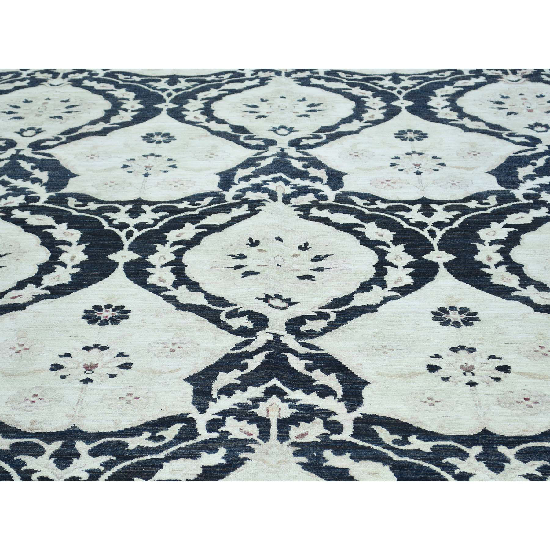10-x13-8  Hand-Knotted Peshawar With Mughal Design Oriental Rug 