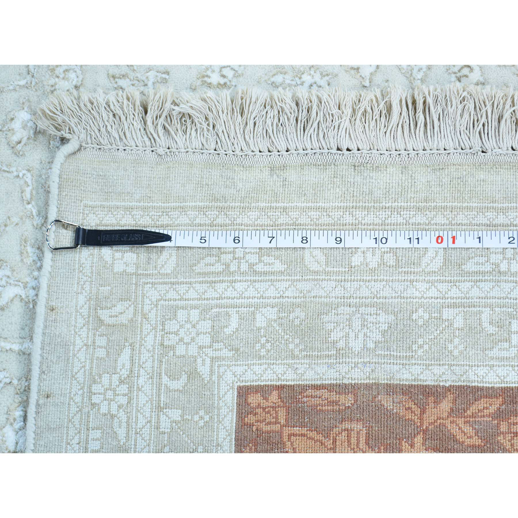 9-7 x13-9  Tone on Tone Tabriz Half Wool and Half Silk Hand-Knotted Rug 