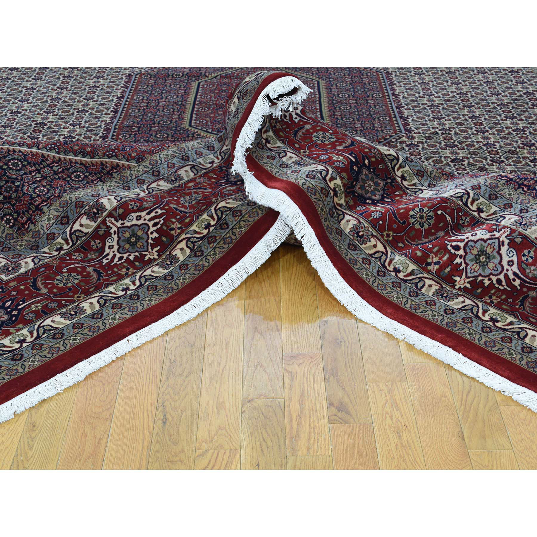 10-x13- New Zealand Wool and Silk Bijar 300 Kpsi Handmade Oriental Rug 