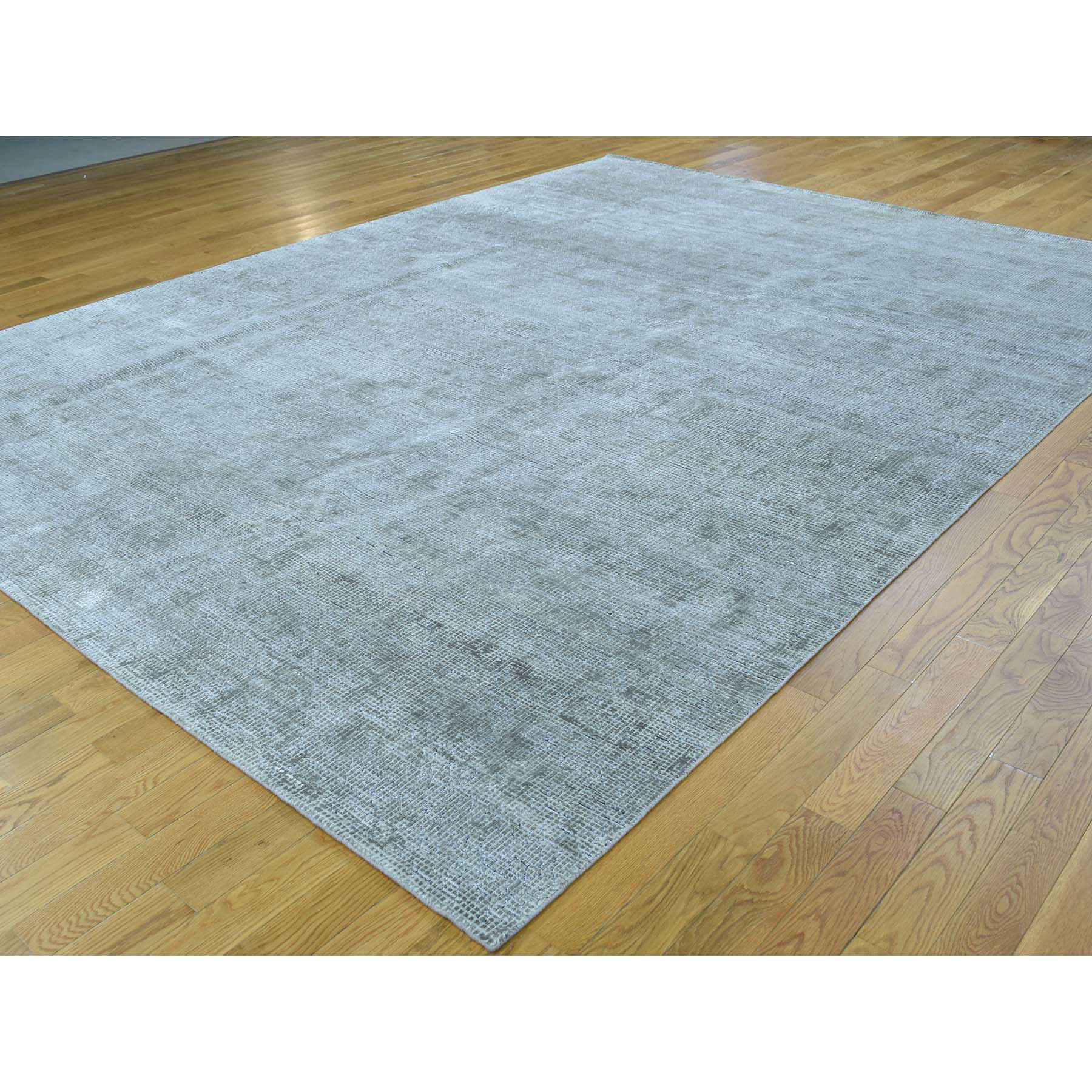 9-x12- Hand-Knotted Roman Mosaic Design Pure Silk With Textured Wool Rug 