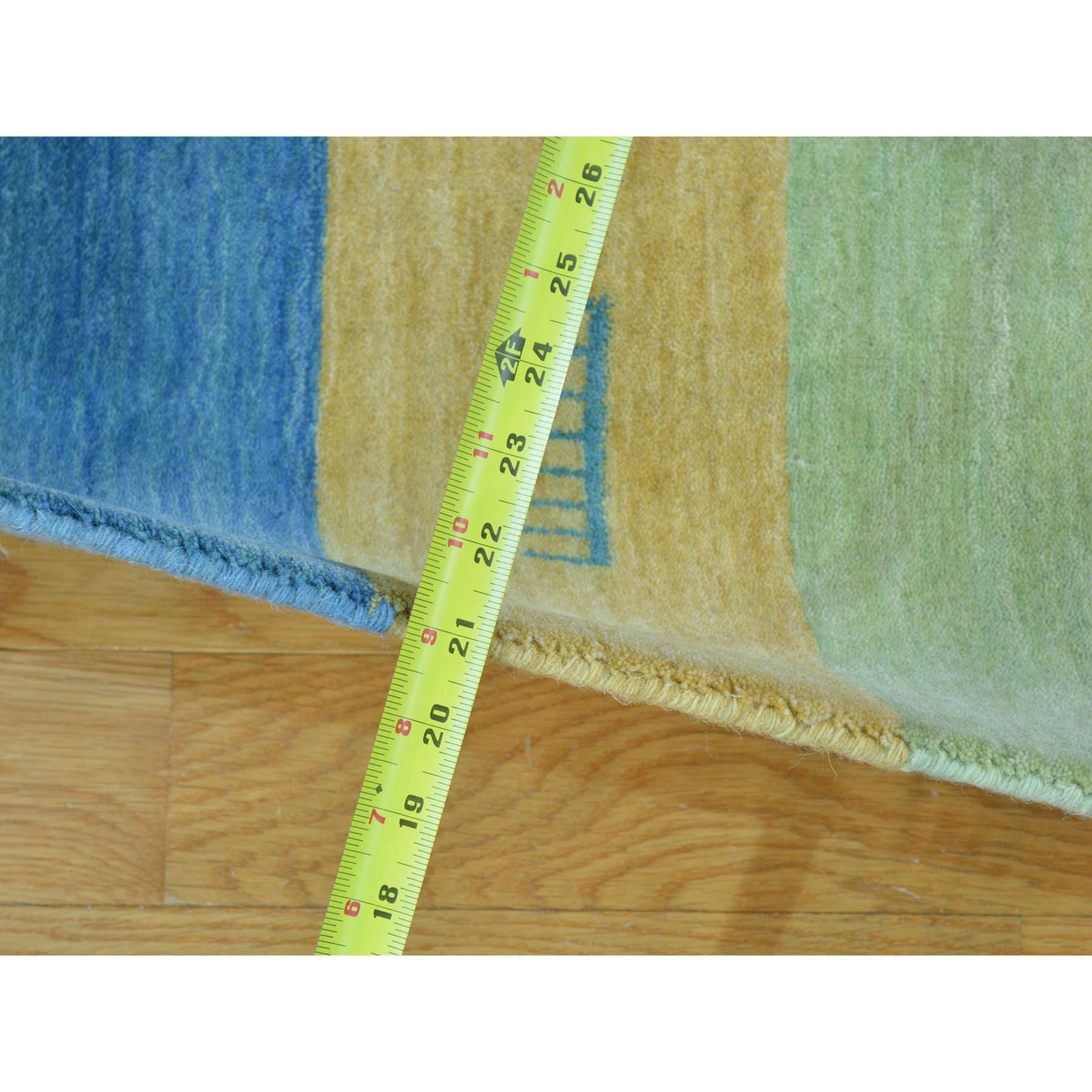 5-6 x8-1  Striped Modern Hand-Loomed Gabbeh Pure Wool Oriental Rug 