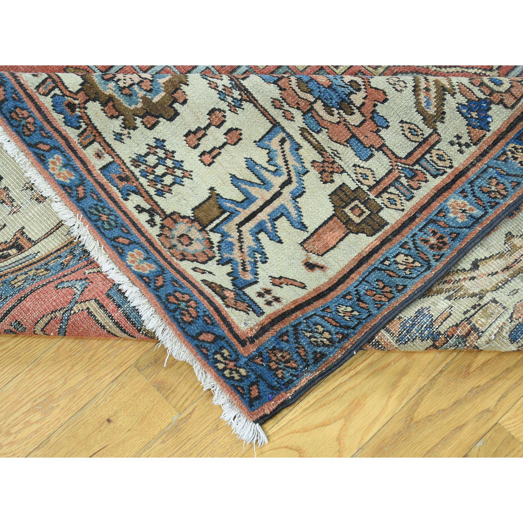 8-4 x14- Original Antique Persian Bakshaish Good Cond Gallery Size Rug 