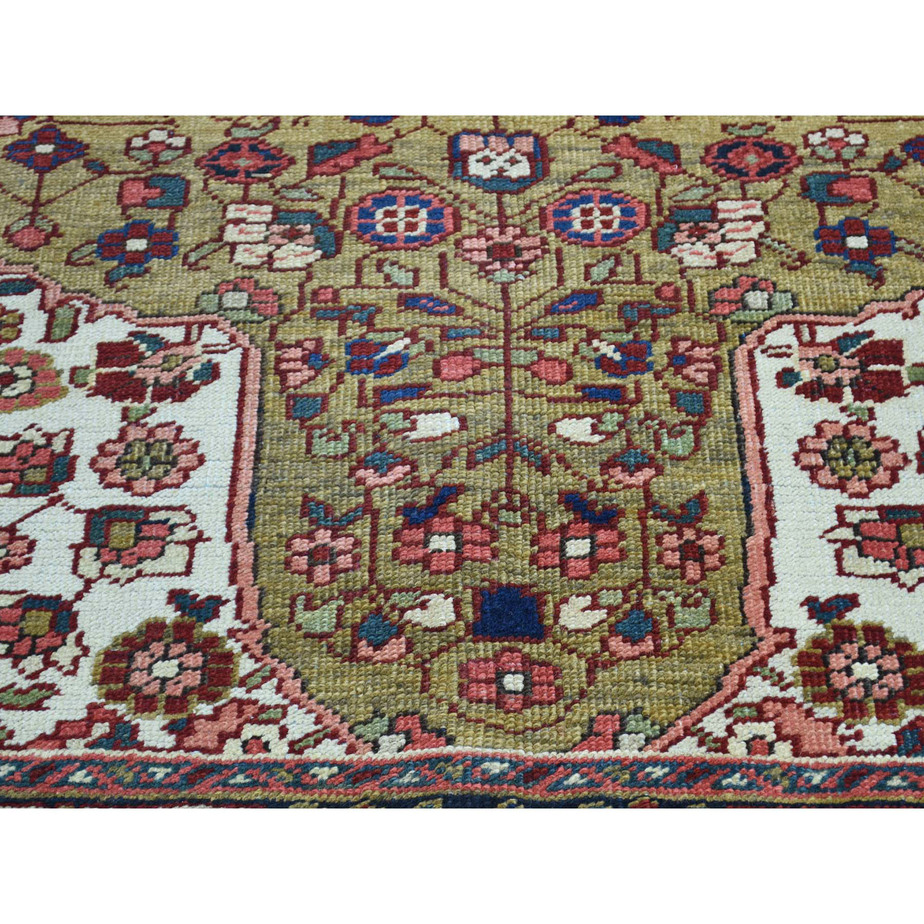 4-6 x6-4  Hand-Knotted Antique Persian Heriz Mint Cond Oriental Rug 