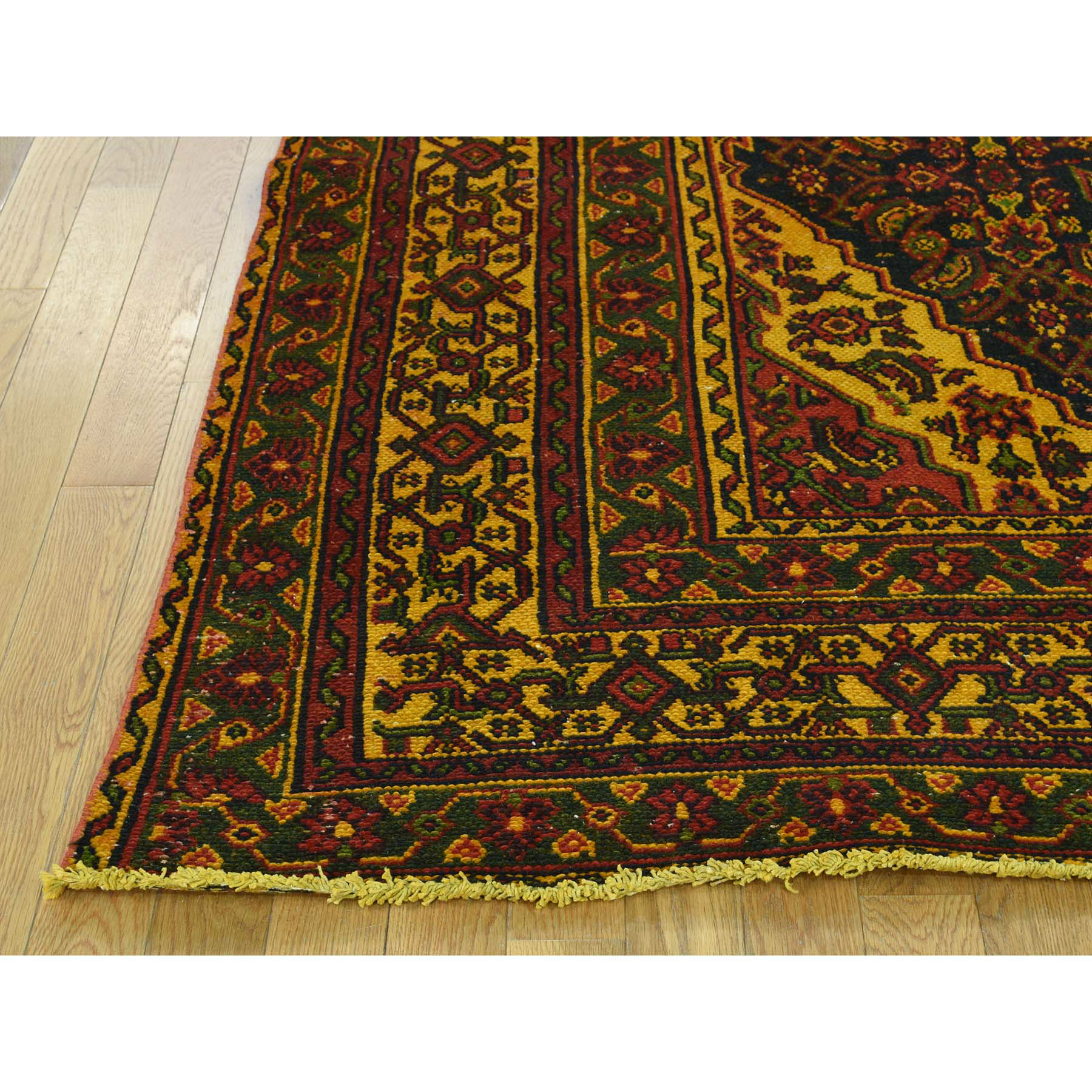 6-8 x9-6  Overdyed Persian Bibikabad Vintage Handmade Pure Wool Rug 