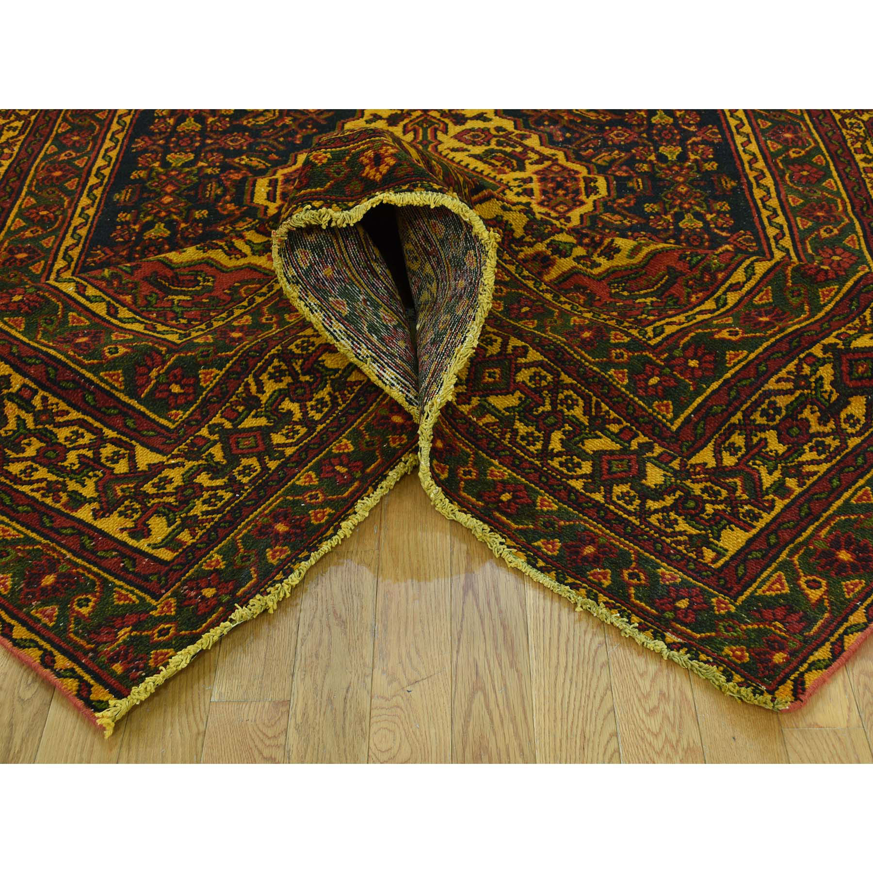 6-8 x9-6  Overdyed Persian Bibikabad Vintage Handmade Pure Wool Rug 