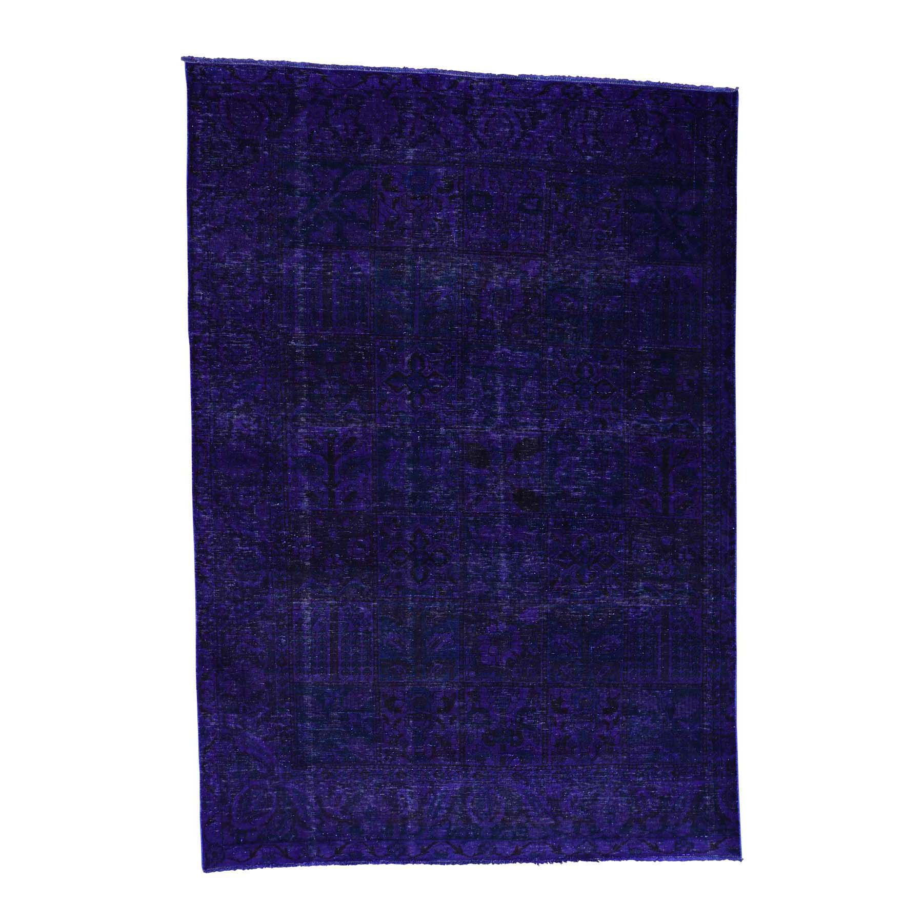 6-2 x8-10  Hand-Knotted Overdyed Bakhtiari Garden Design Pure Wool Rug 