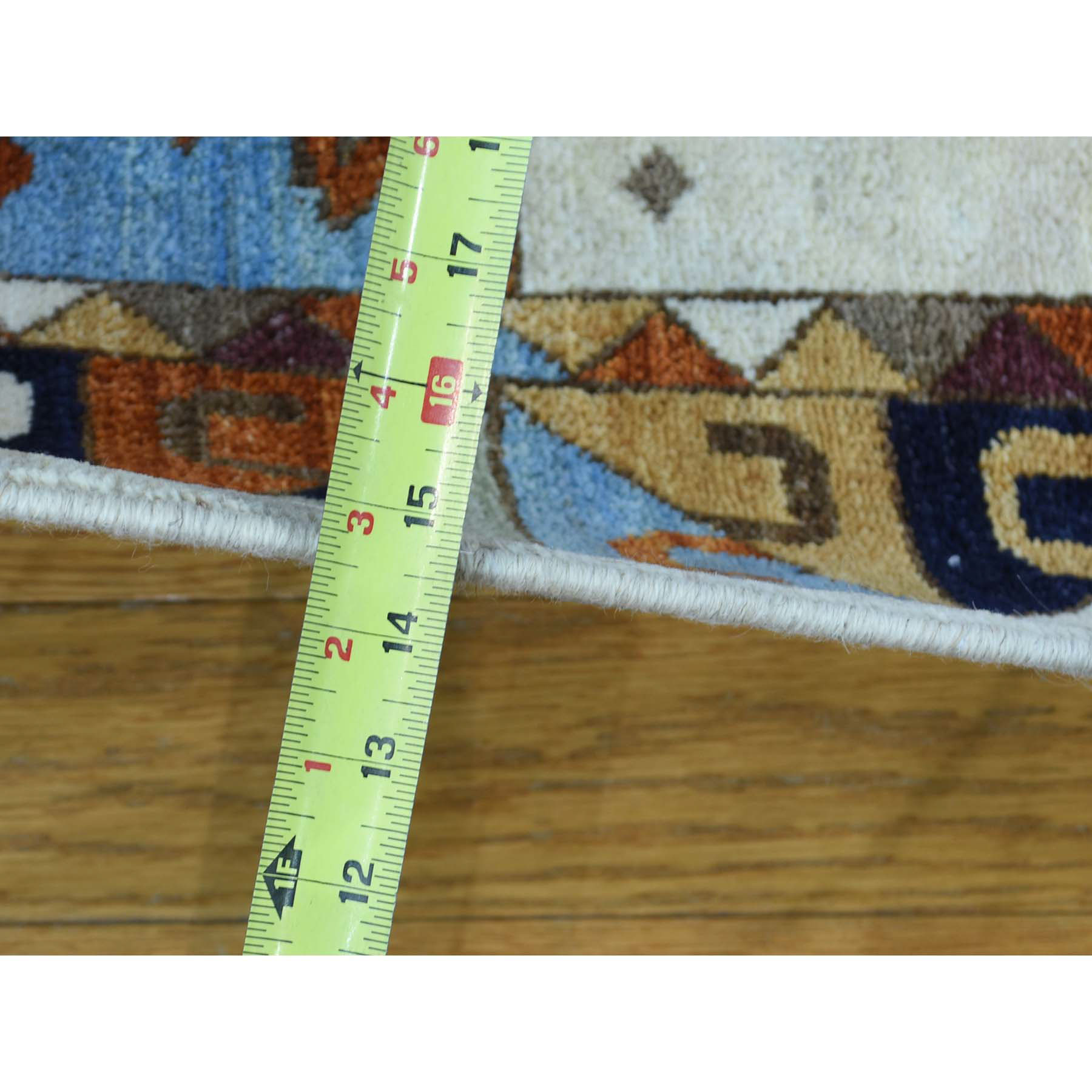 9-3 x12-2  Hand-Knotted Geometric Design Super Kazak Pure Wool Rug 