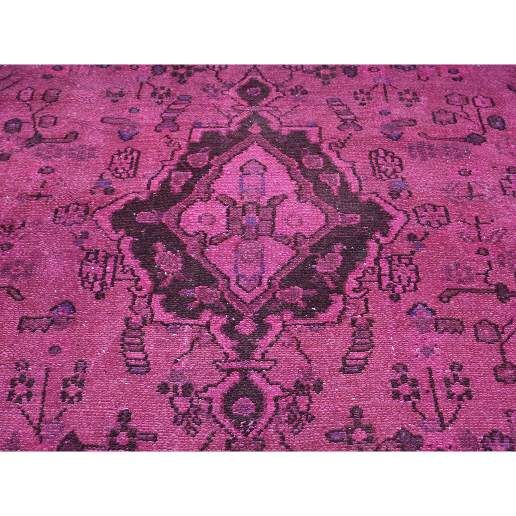 6-10 x10- Pink Hand-Knotted Overdyed Bibikabad Pure Wool Oriental Rug 