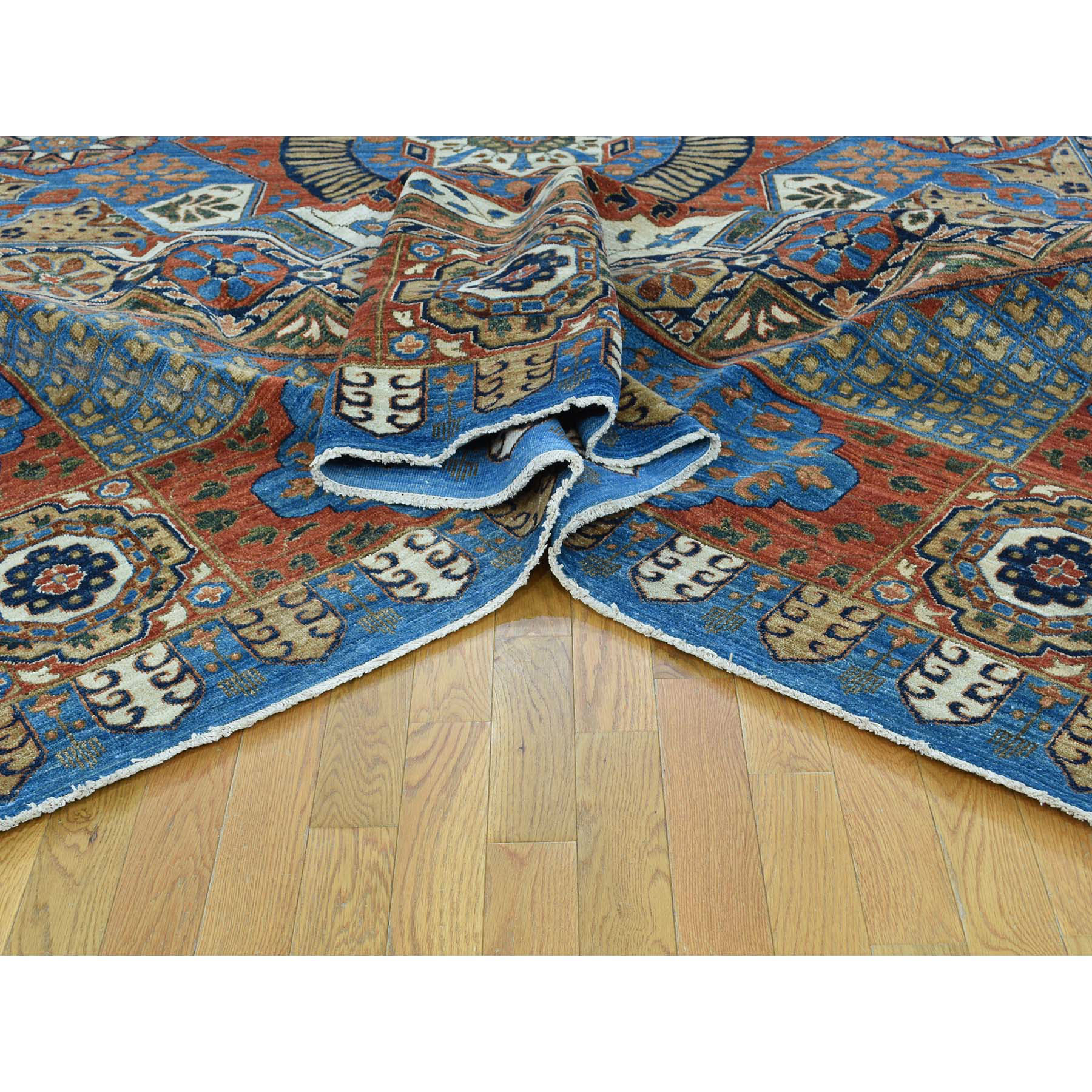 10-1 x13-10  Hand-Knotted Mamluk Design Peshawar Oriental Rug 