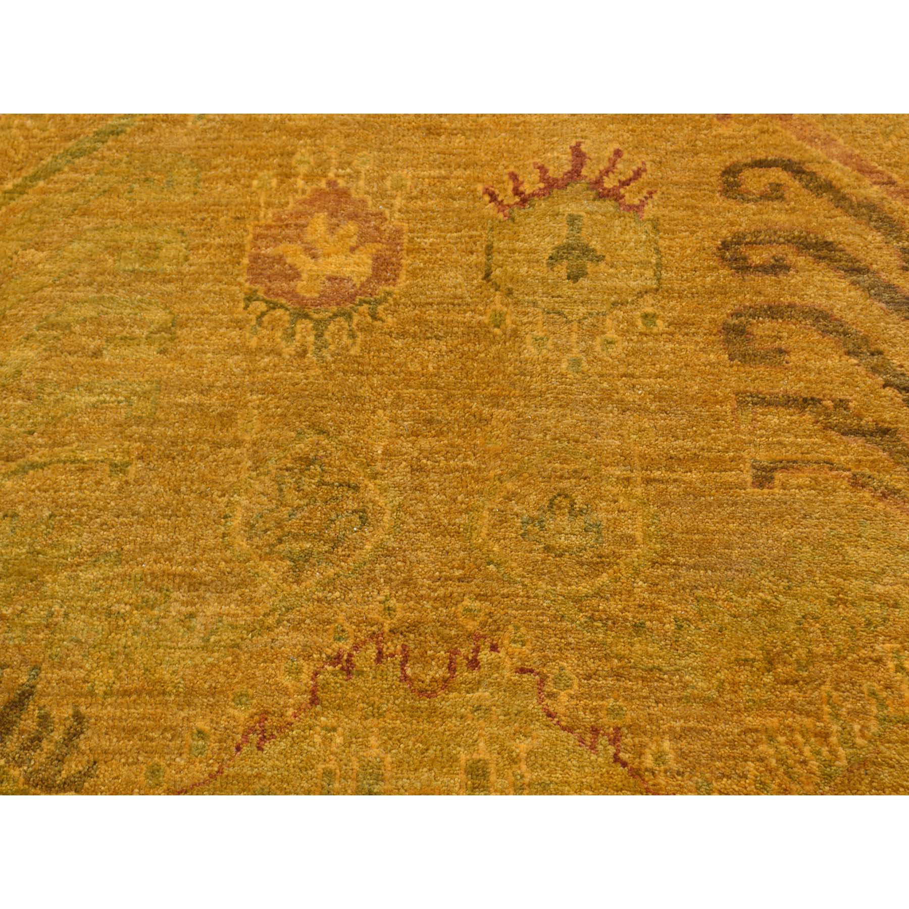 5-2 x8-3  Hand-Knotted Burnt Orange Overdyed Ikat 100 Percent Wool Oriental Rug 