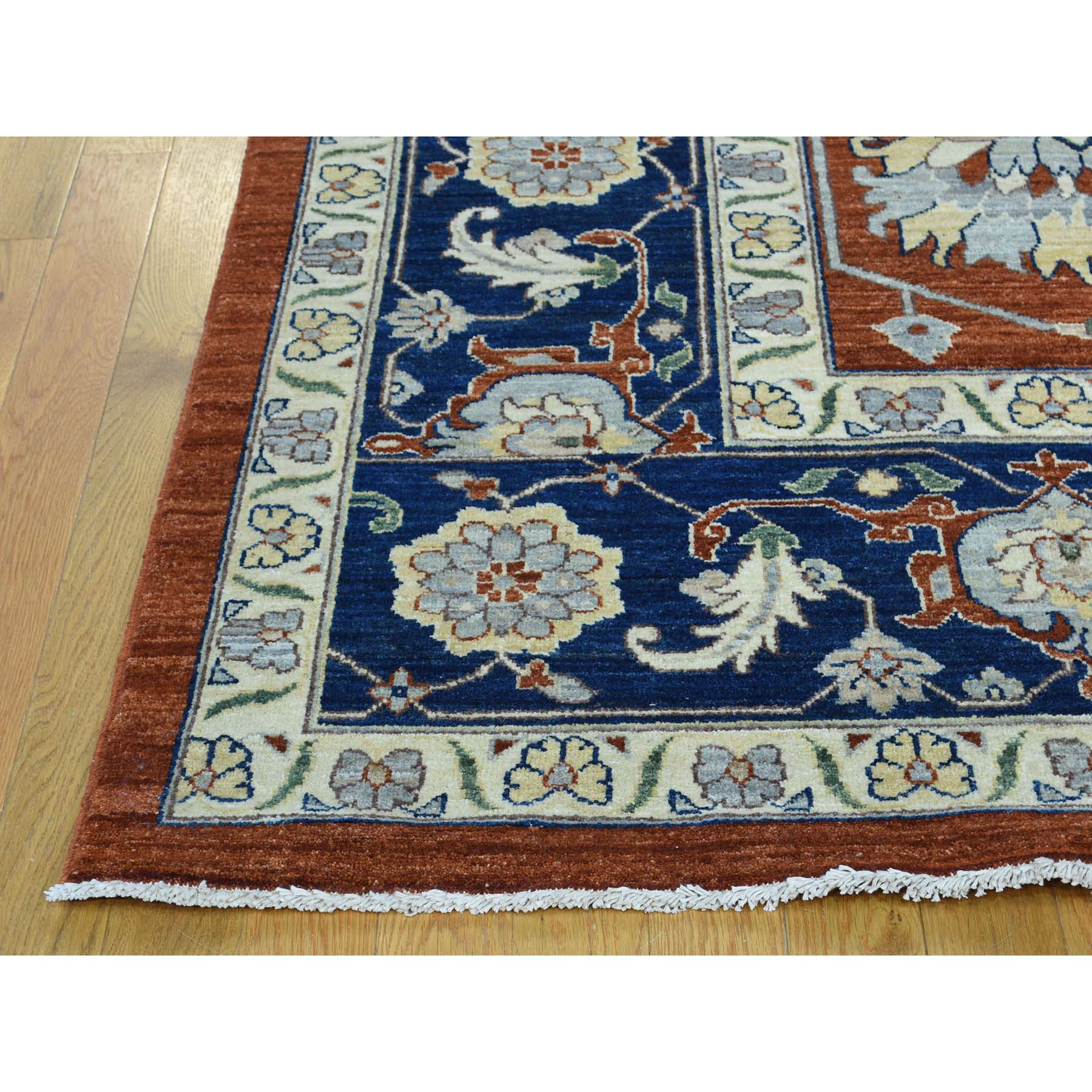 10-x13-10  Antiqued Heriz Hand-Knotted Pure Wool Oriental Rug 