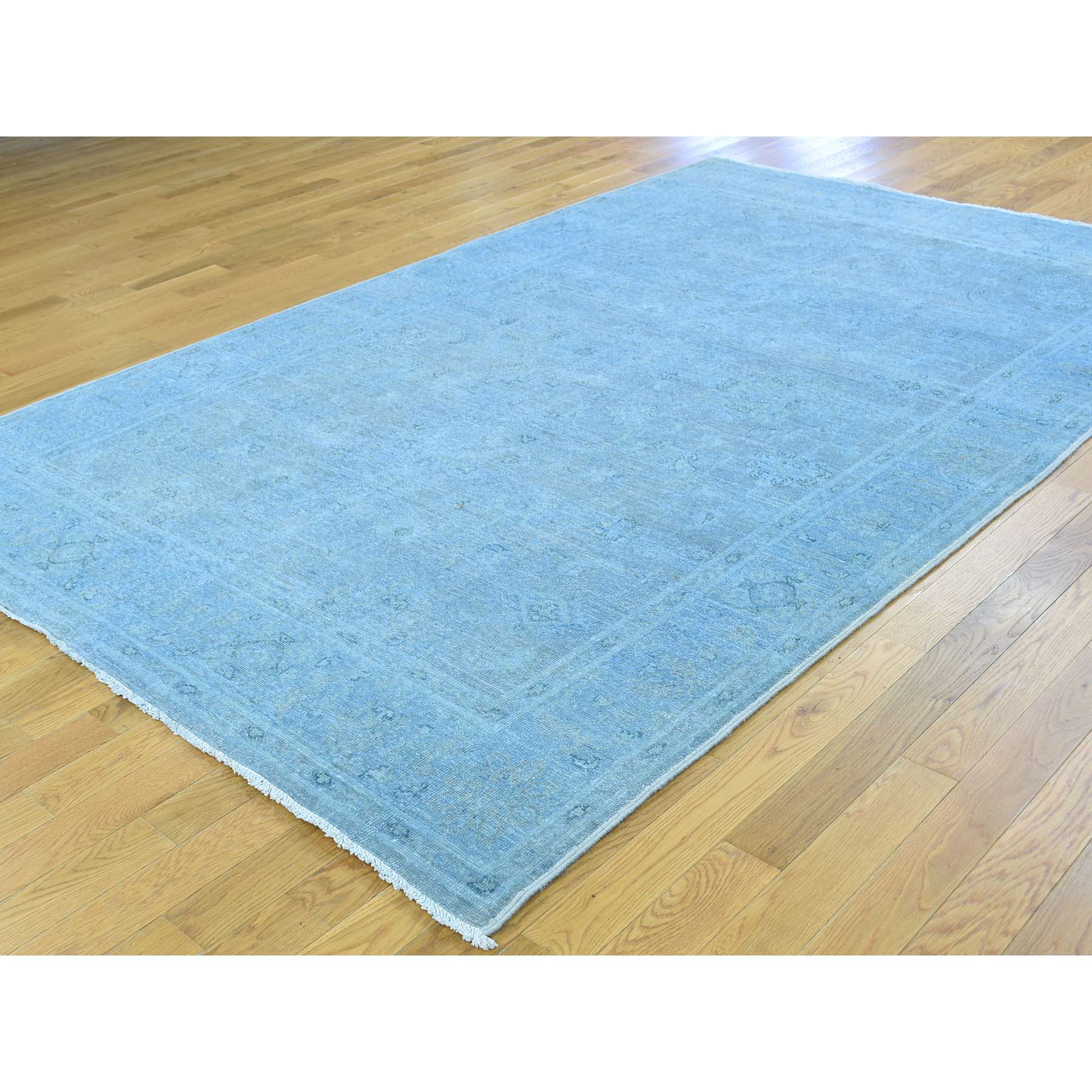 5-10 x9-2  Hand-Knotted Peshawar Overdyed Pure Wool Oriental Rug 