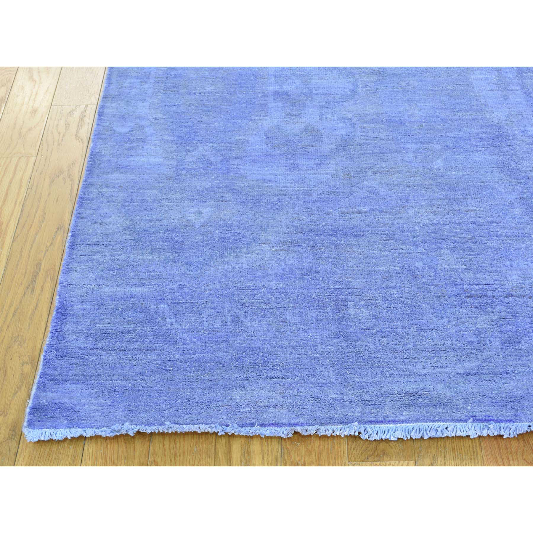 6-1 x9- Hand Knotted Peshawar Purple Overdyed Pure Wool Oriental Rug 