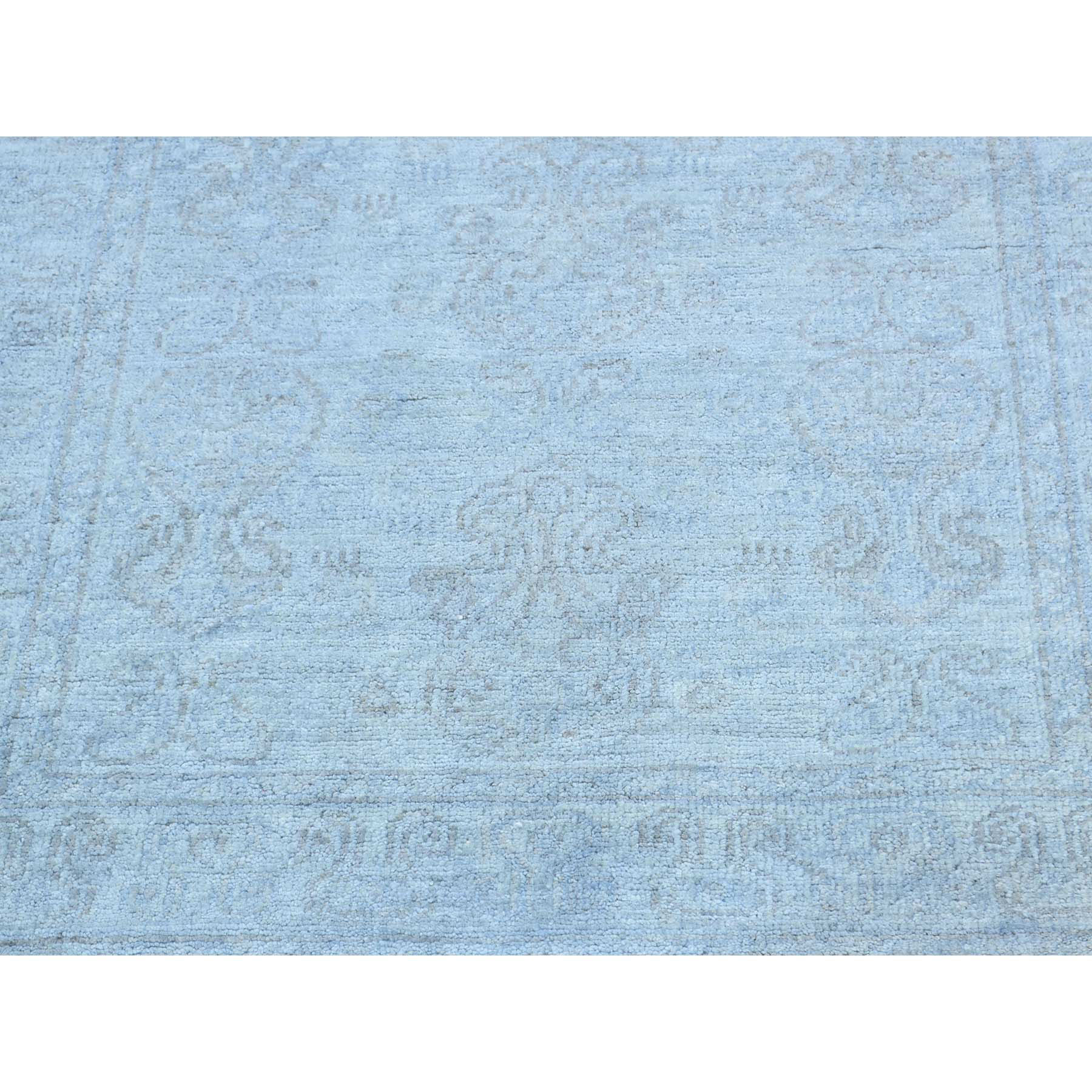 2-6 x9-7  Hand Knotted Silver Wash Peshawar Pure Wool Runner Oriental Rug 