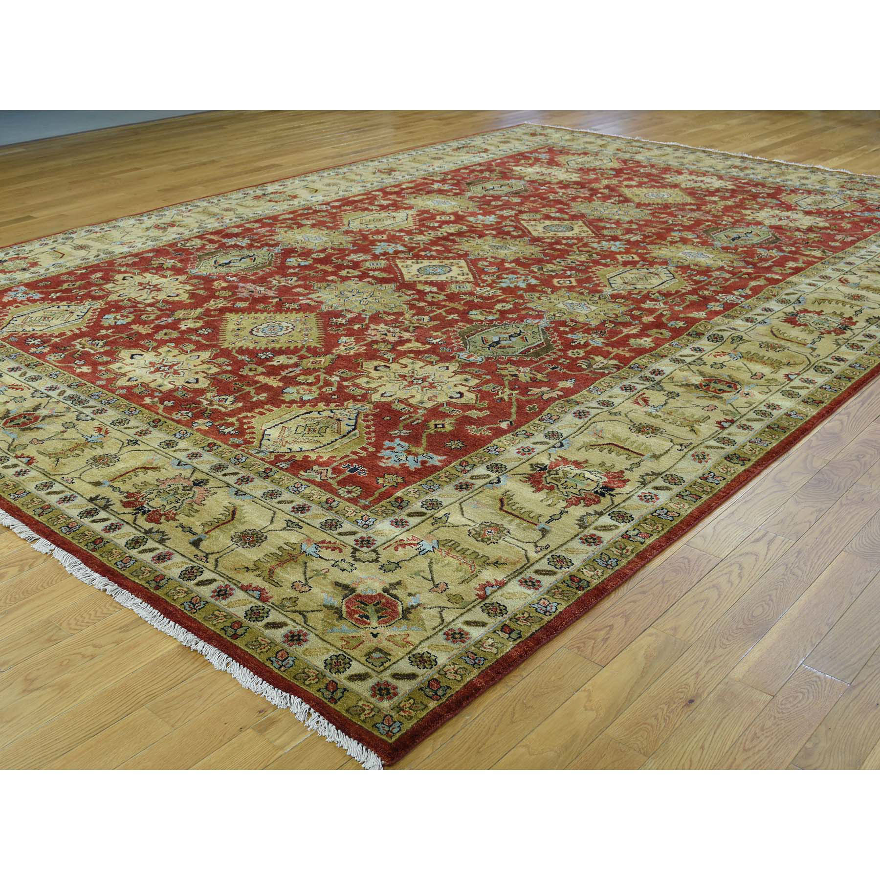9-10 x 14- Hand-Knotted 100 Percent Wool Karajeh Oriental Rug 