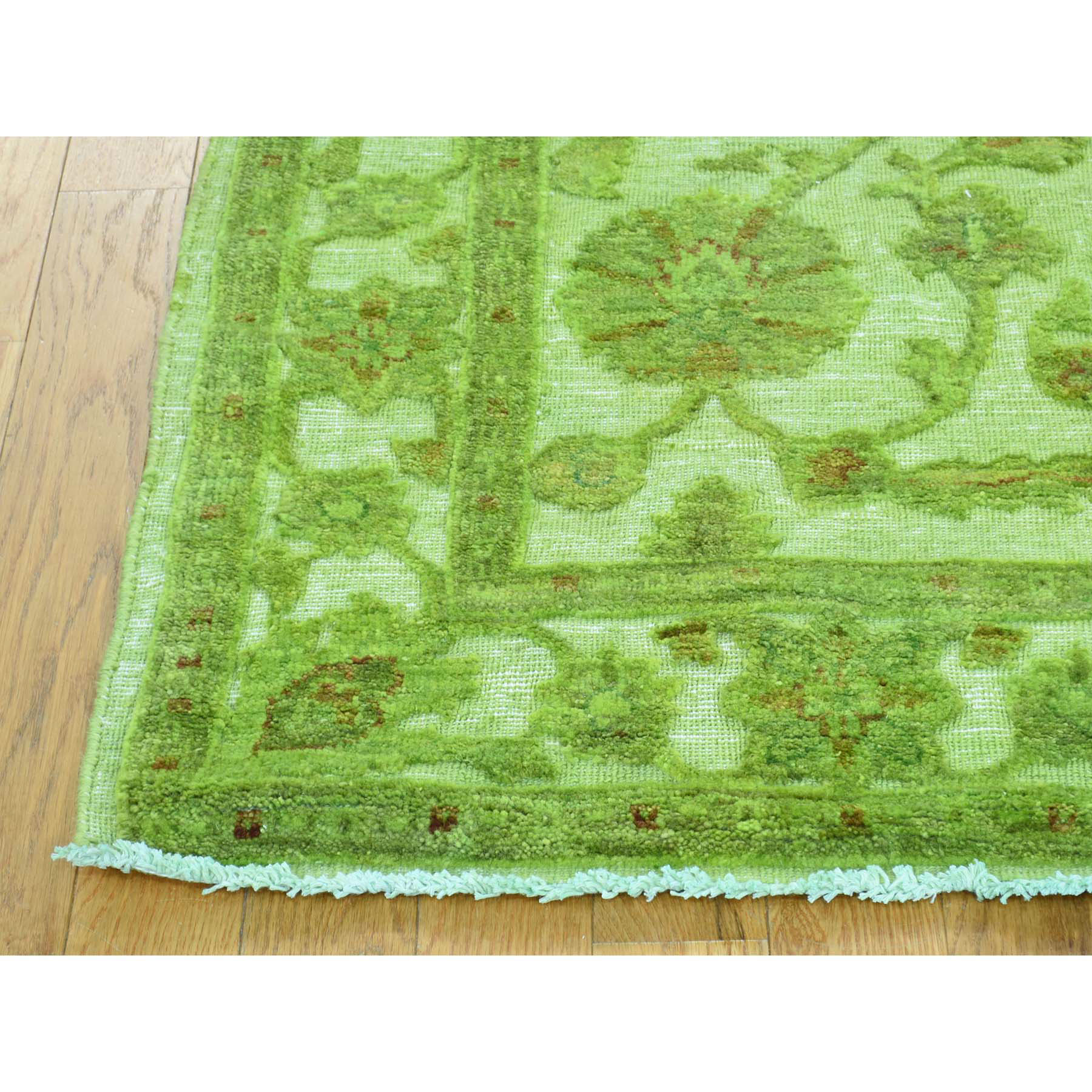 4-2 x6-2  Hand-Knotted Overdyed Hi and Low Pile Pure Wool Oriental Rug 