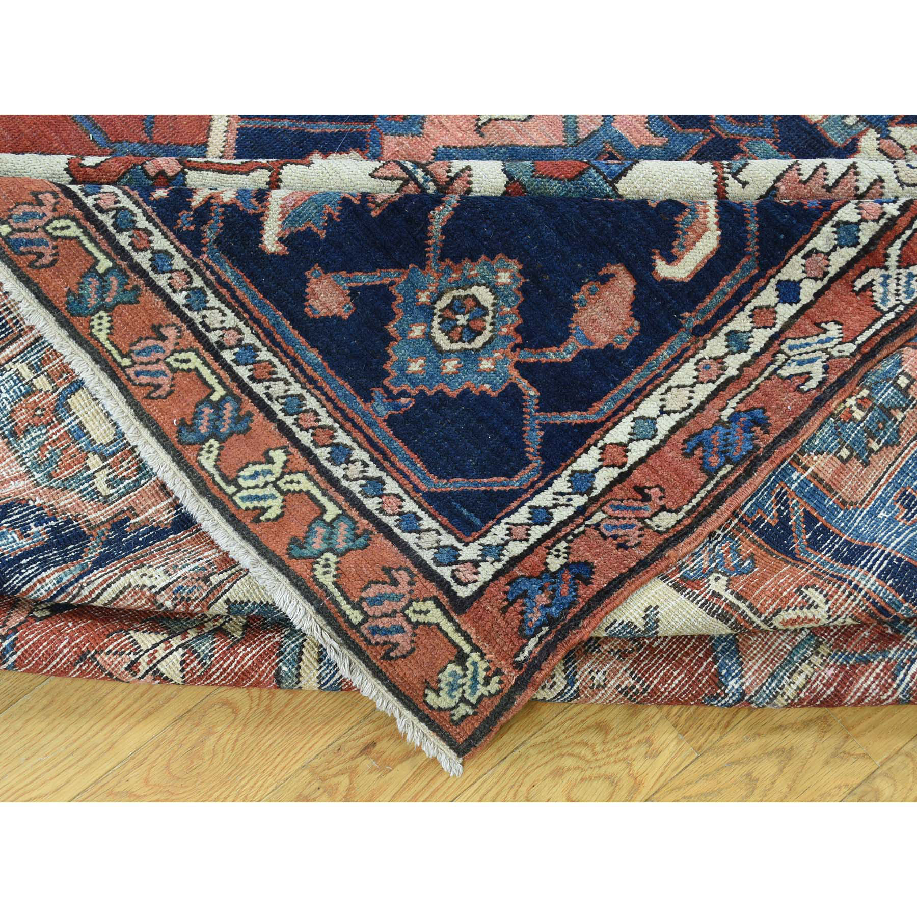 9-10 x13-5  Antique Persian Serapi Good Cond Hand-Knotted Oriental Rug 
