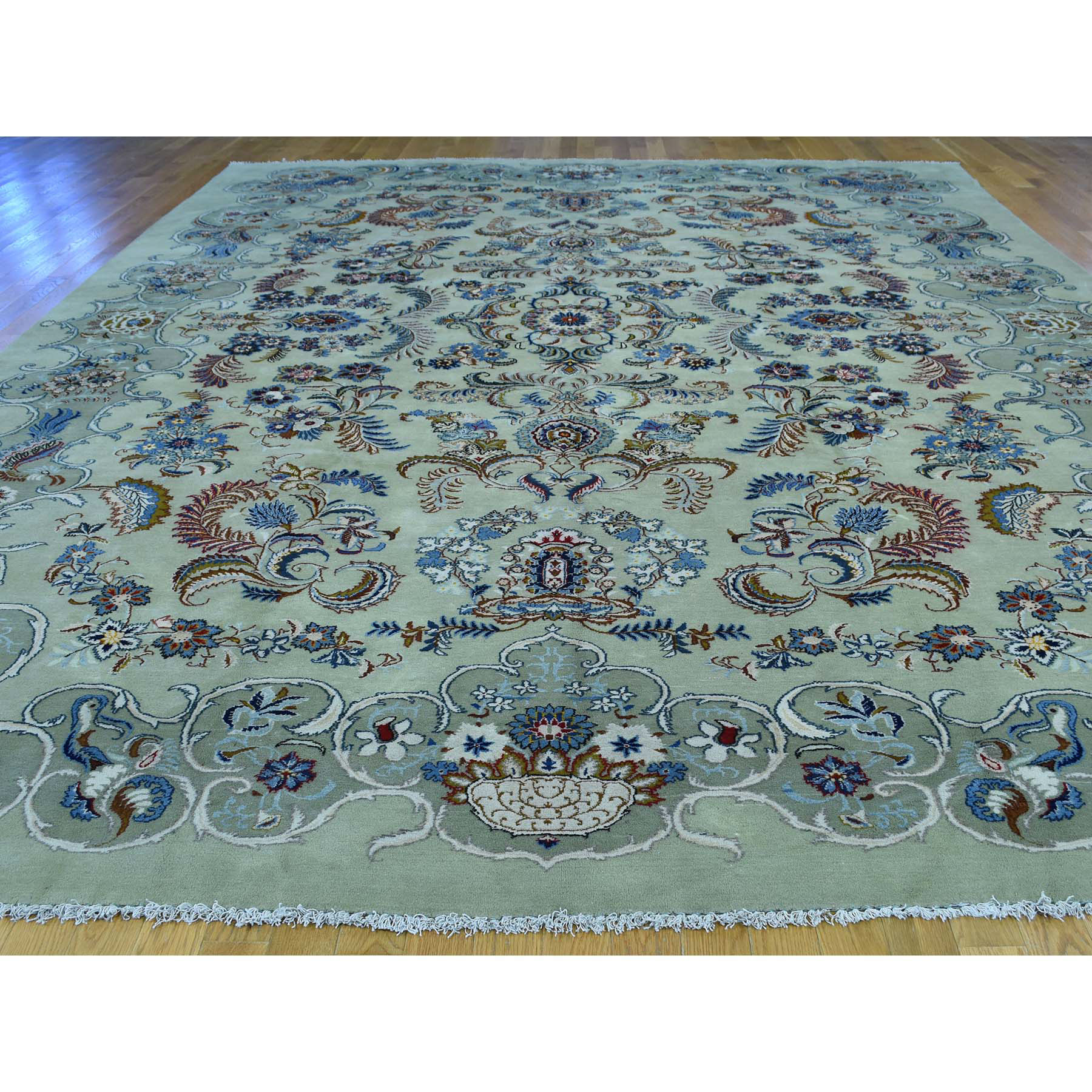 10-7 x13-9  Hand-Knotted Persian Kashan 100 Percent Wool Oriental Rug 