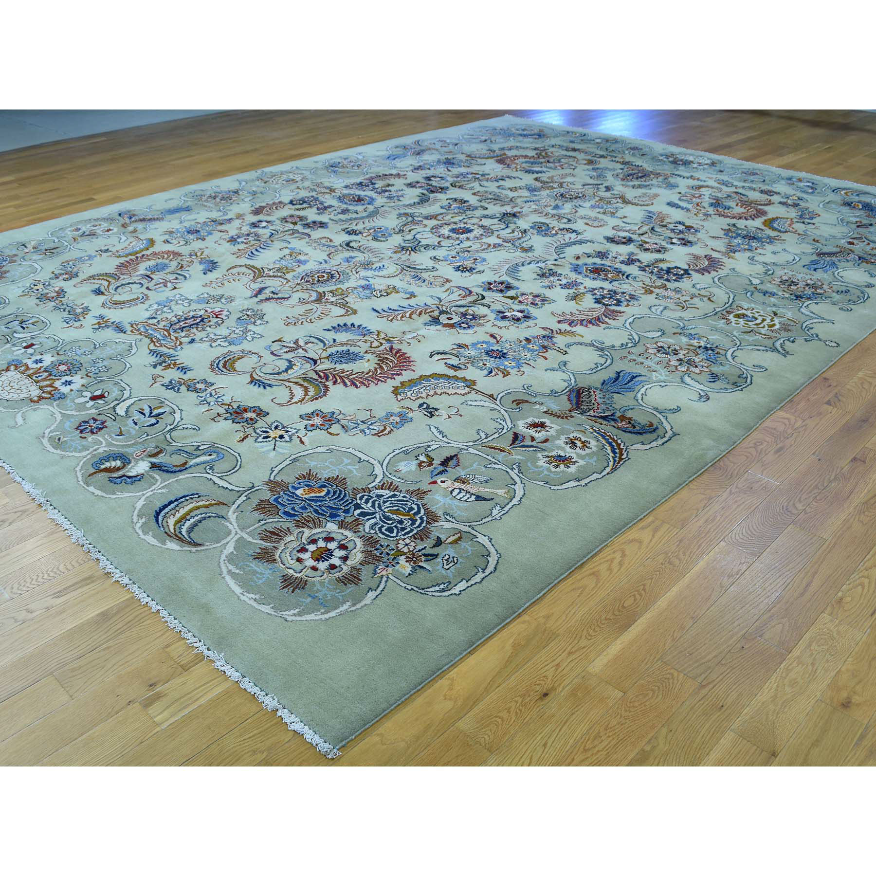10-7 x13-9  Hand-Knotted Persian Kashan 100 Percent Wool Oriental Rug 