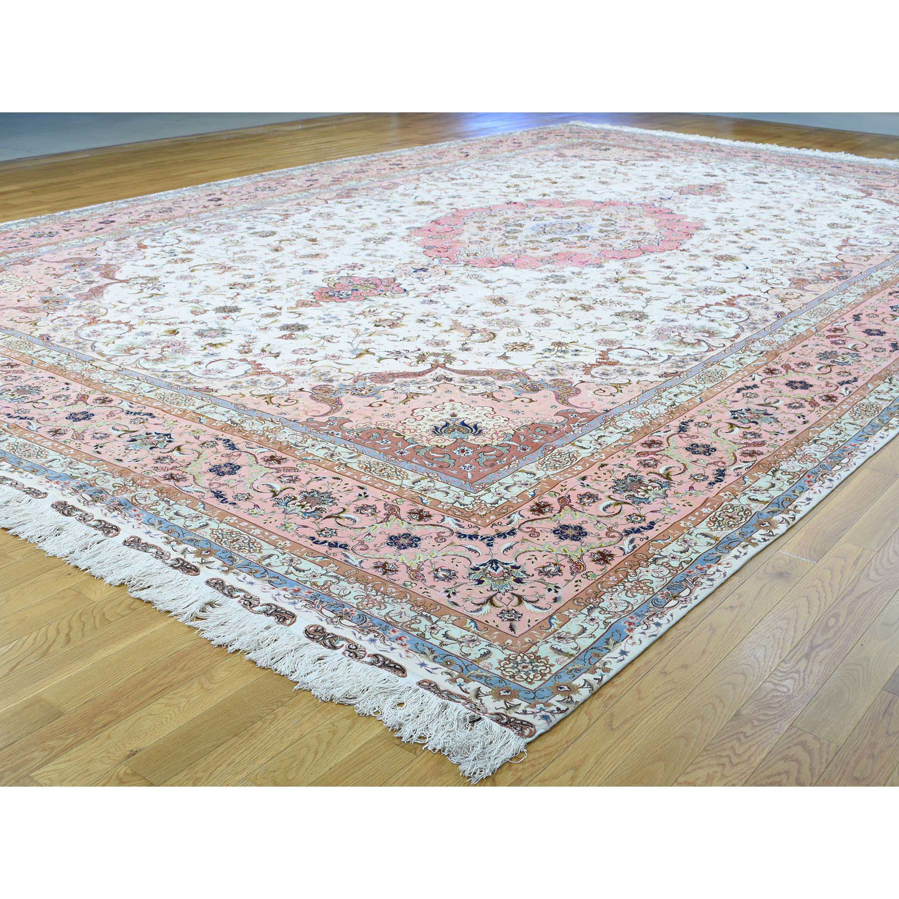 13-x19-9  Hand-Knotted Persian Tabriz 400 Kpsi Mansion Size Oriental Rug 