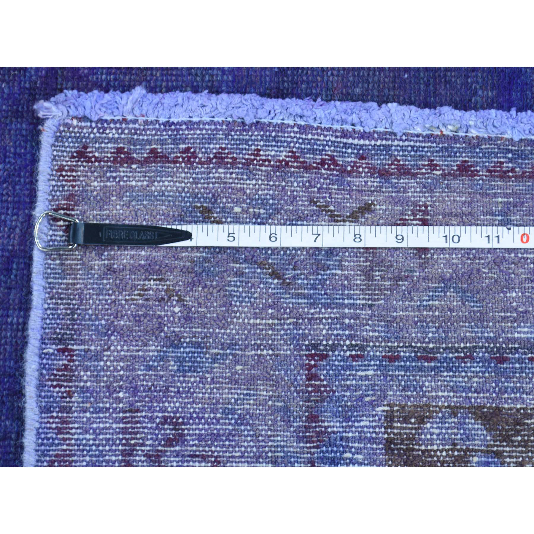 4-2 x9-10  Abrash Effect Overdyed Persian Hamadan Vintage Wide Runner Rug 