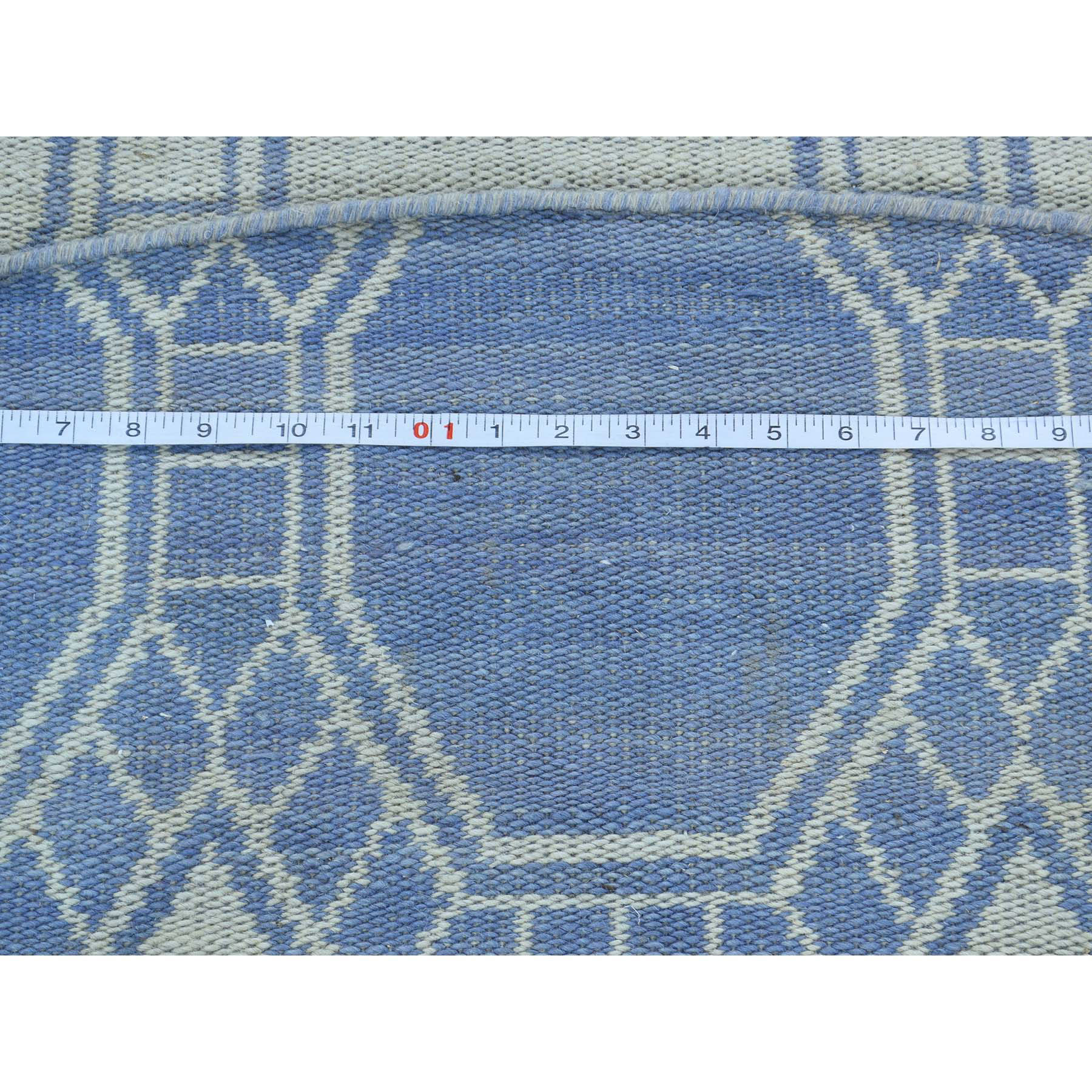9-8 x9-8  Hand-Woven Flat Weave Reversible Durie Kilim Round Oriental Rug 