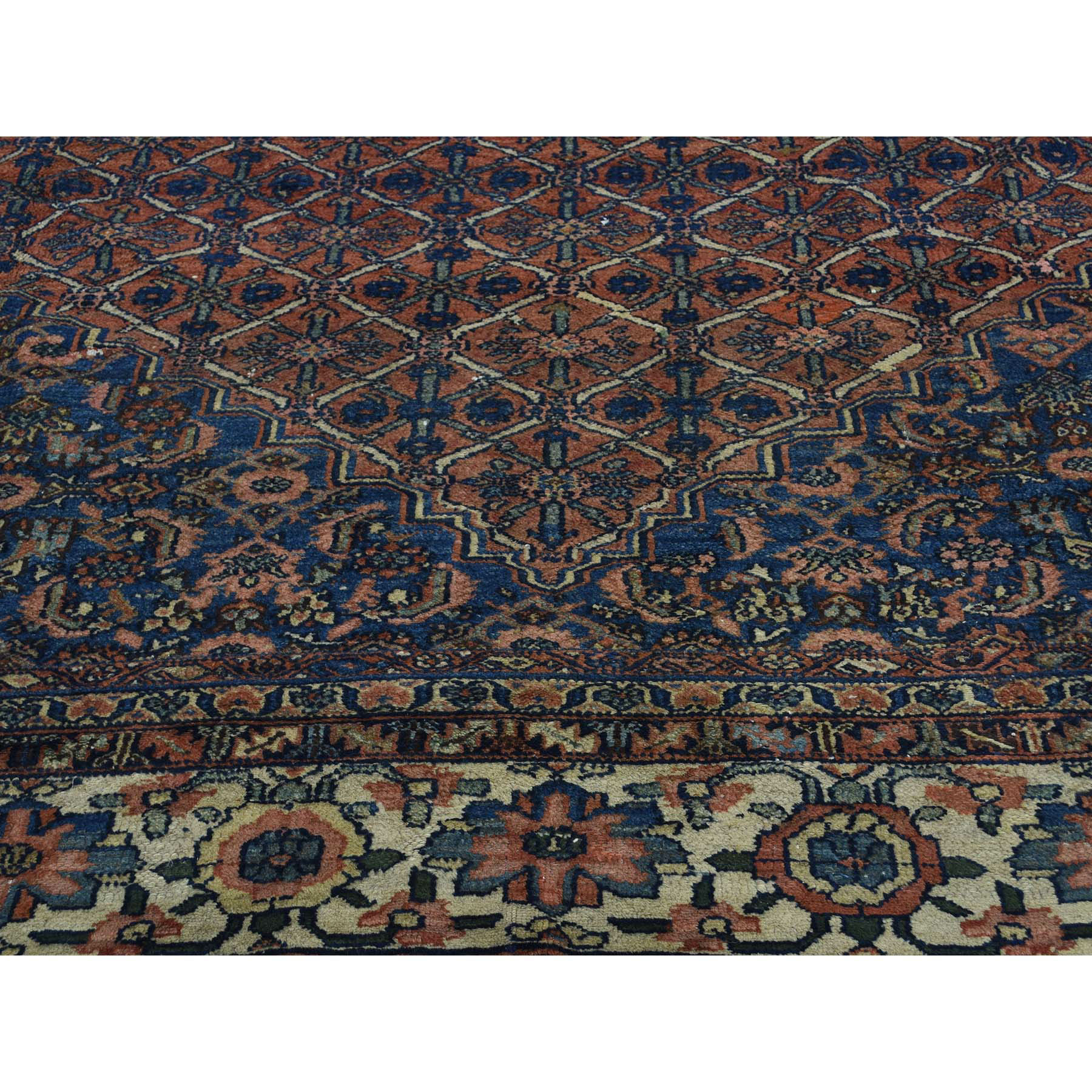 11-10 x23-4  Antique Persian Bibikabad Hand-Knotted Gallery Size Rug 