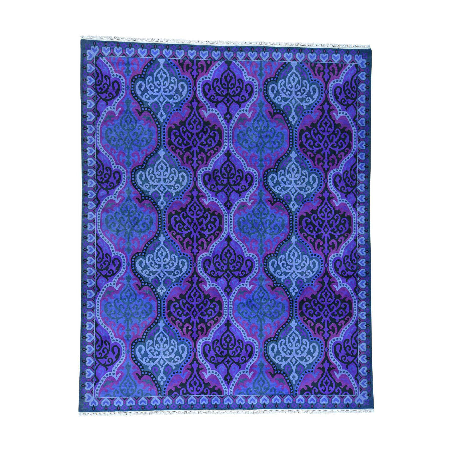9'4"X11'8" Pure Cotton Agra Mughal Design Vibrant Colors Oriental Rug moac60d0