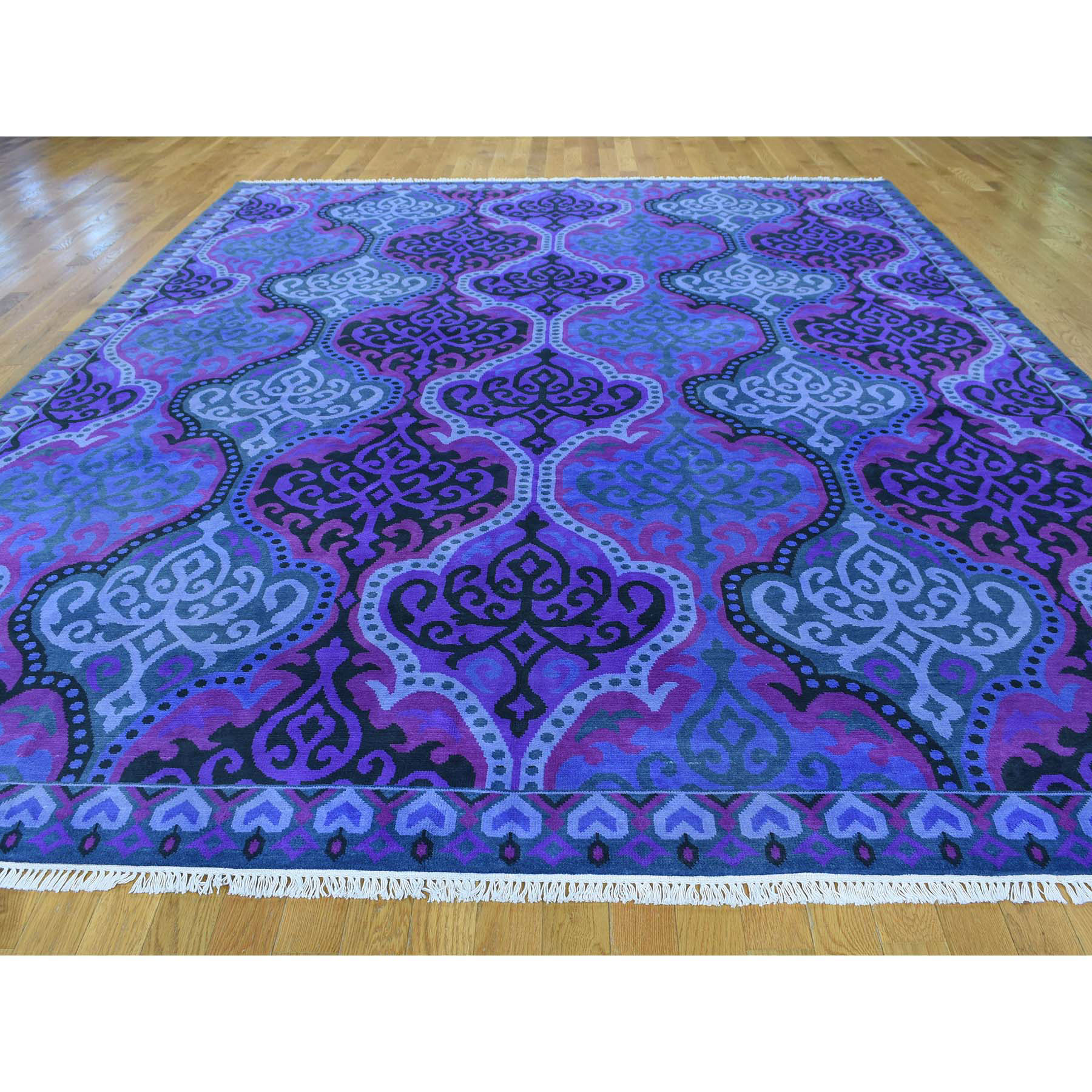 9-4 x11-8  Pure Cotton Agra Mughal Design Vibrant Colors Oriental Rug 