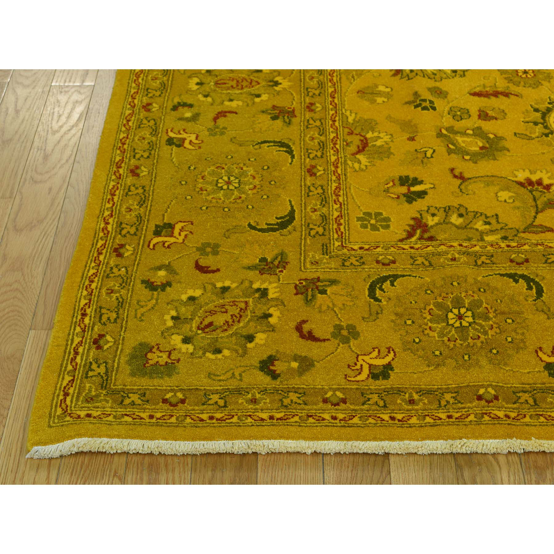 8-2 x10-1  Pure Wool Hand-Knotted Overdyed Golden Brown Oriental Rug 