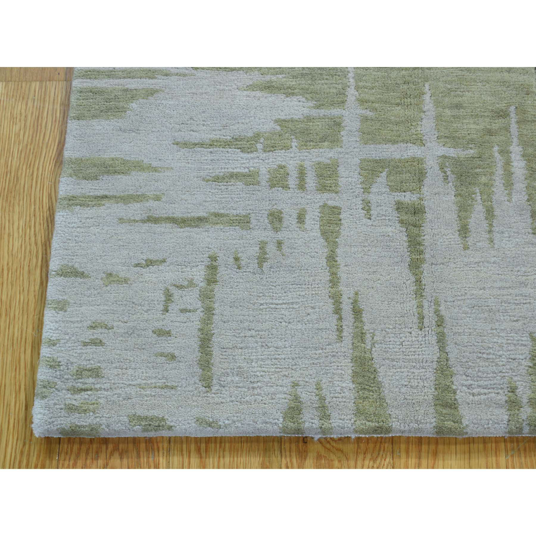 2-x2- Abstract Design Modern Wool and Silk Hand-Knotted Oriental Rug 