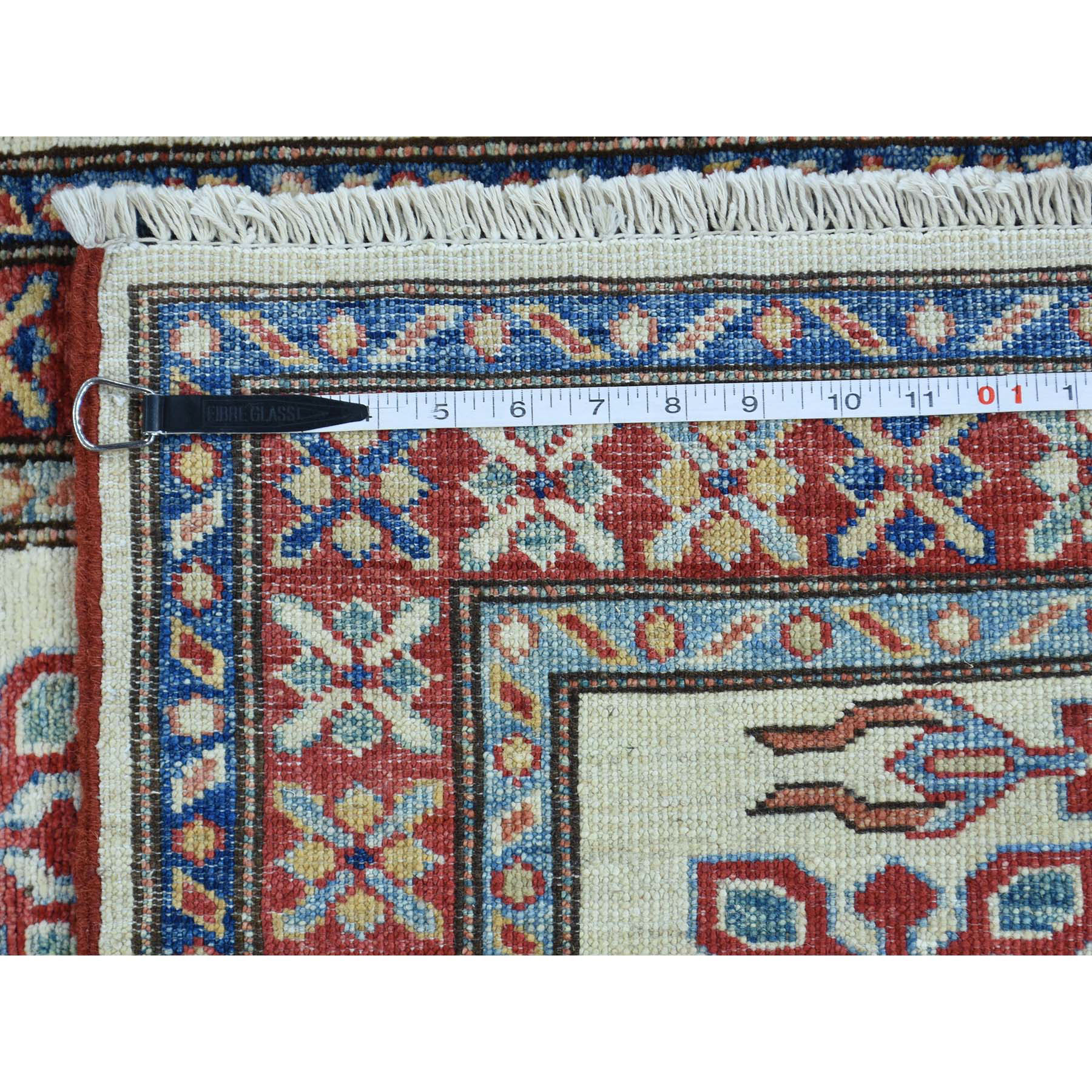 2-1 X2-10  Hand Knotted Tribal And Geometric Pure Wool Super Kazak Rug 