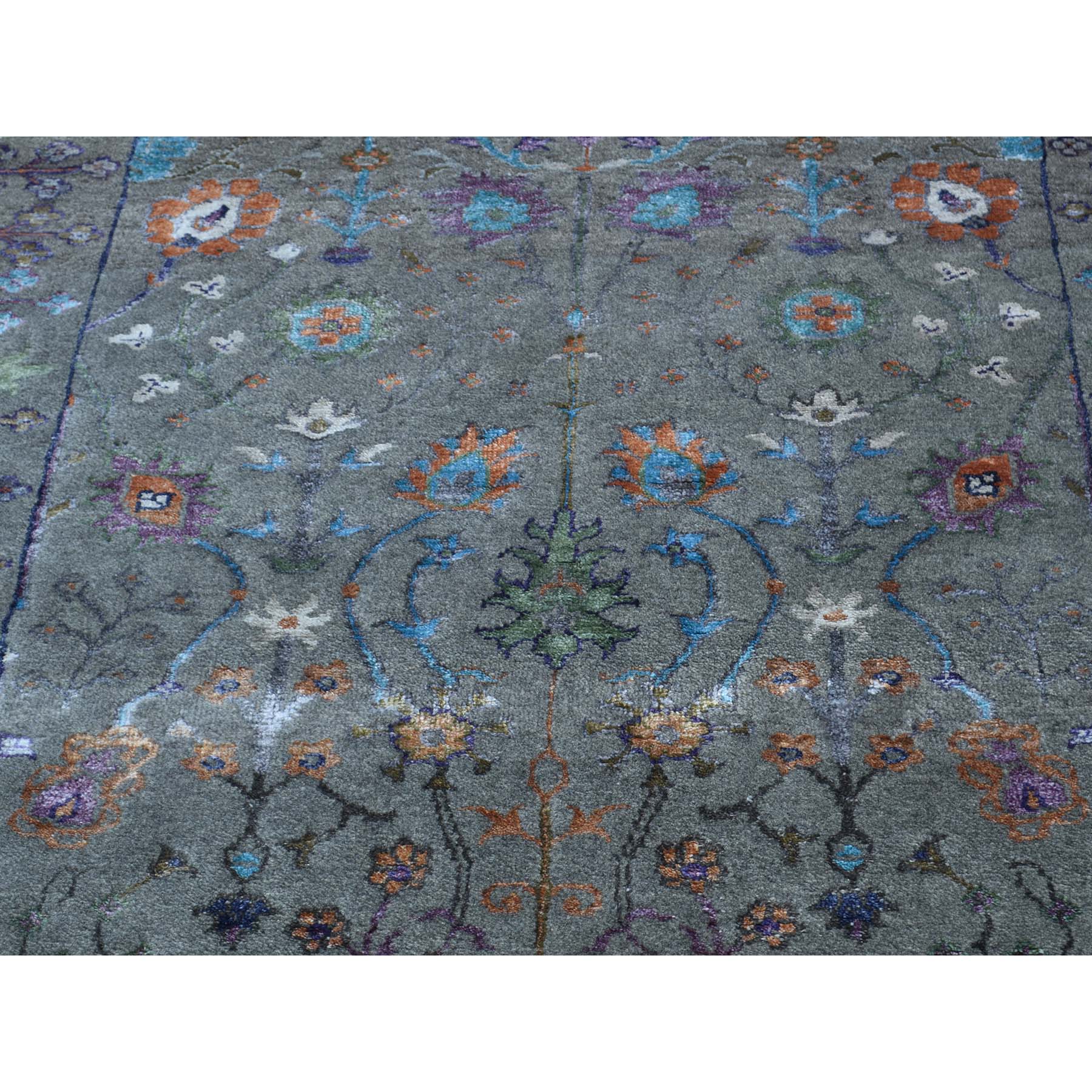 5-x7-1  Hand-Knotted Arts and Crafts Design Wool and Silk Oriental Rug 