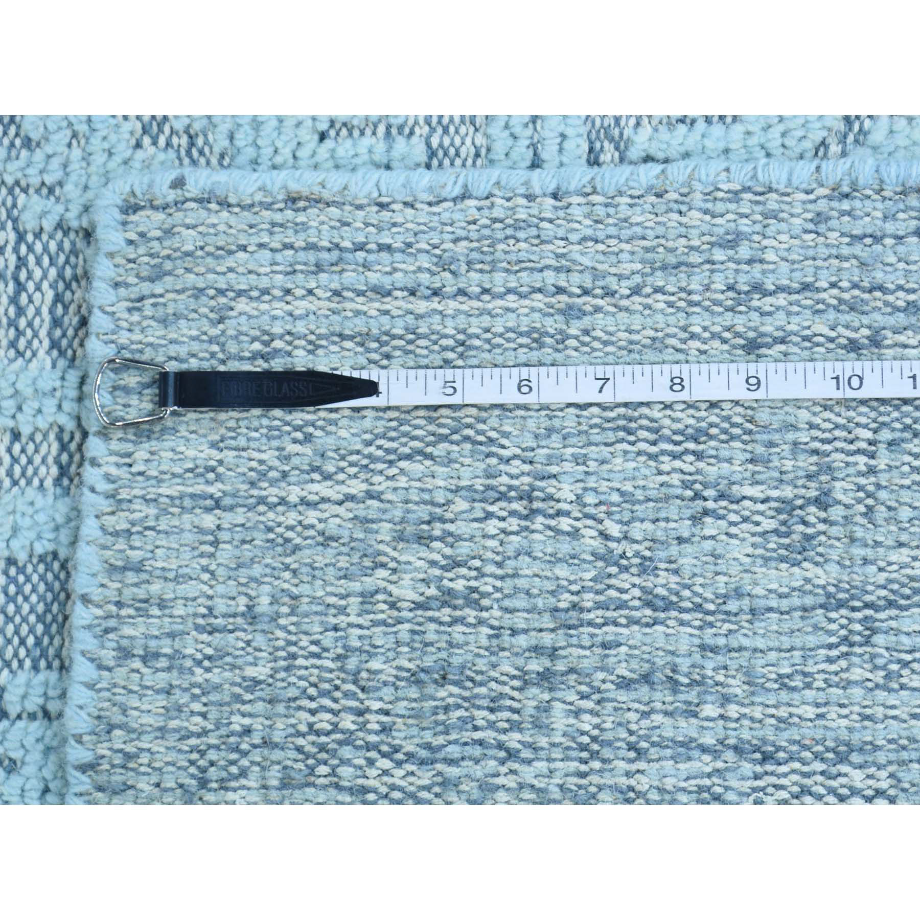 9-x12- Textured Wool Hi and Low Pile Oushak Design Seafoam Green Rug 