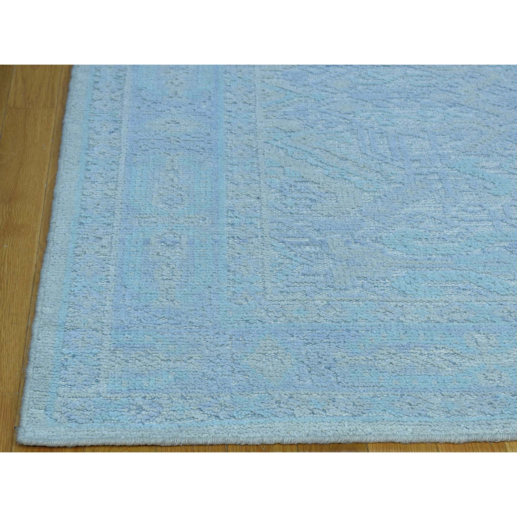 9-x12- Seafoam Green Oushak Design Textured Wool Hand-Knotted Rug 