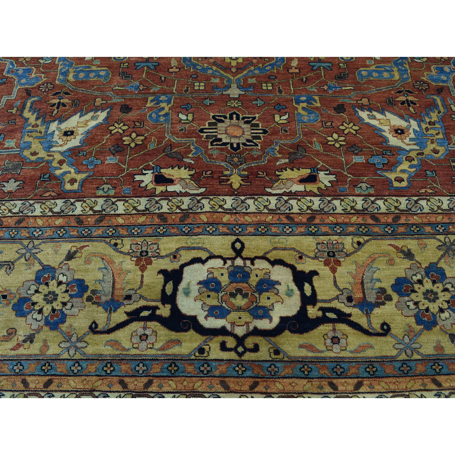 12-2 x14-9  Hand-Made Antiqued Heriz Re-creation Oversize Pure Wool Rug 
