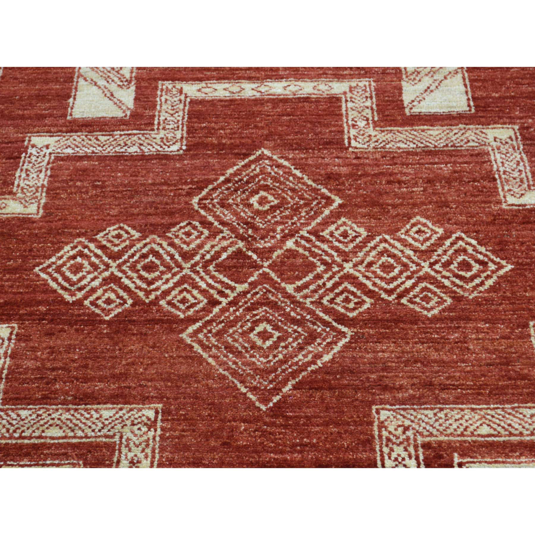 8-1 x10- Pure Wool Hand-Knotted Peshawar with Southwestern Motifs Rug 