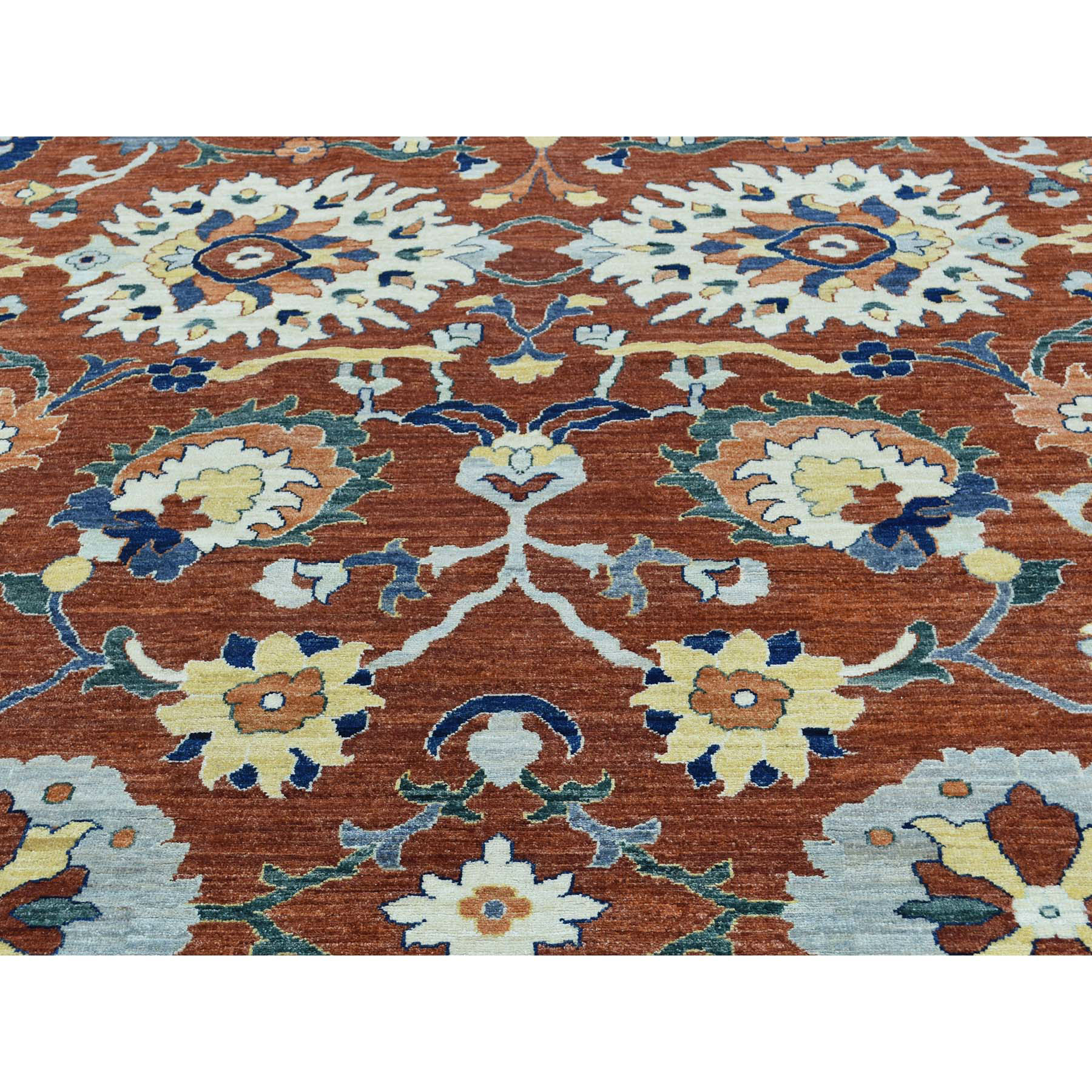 10-x14- Hand-Knotted Pure Wool Peshawar Sultanabad Design Oriental Rug 