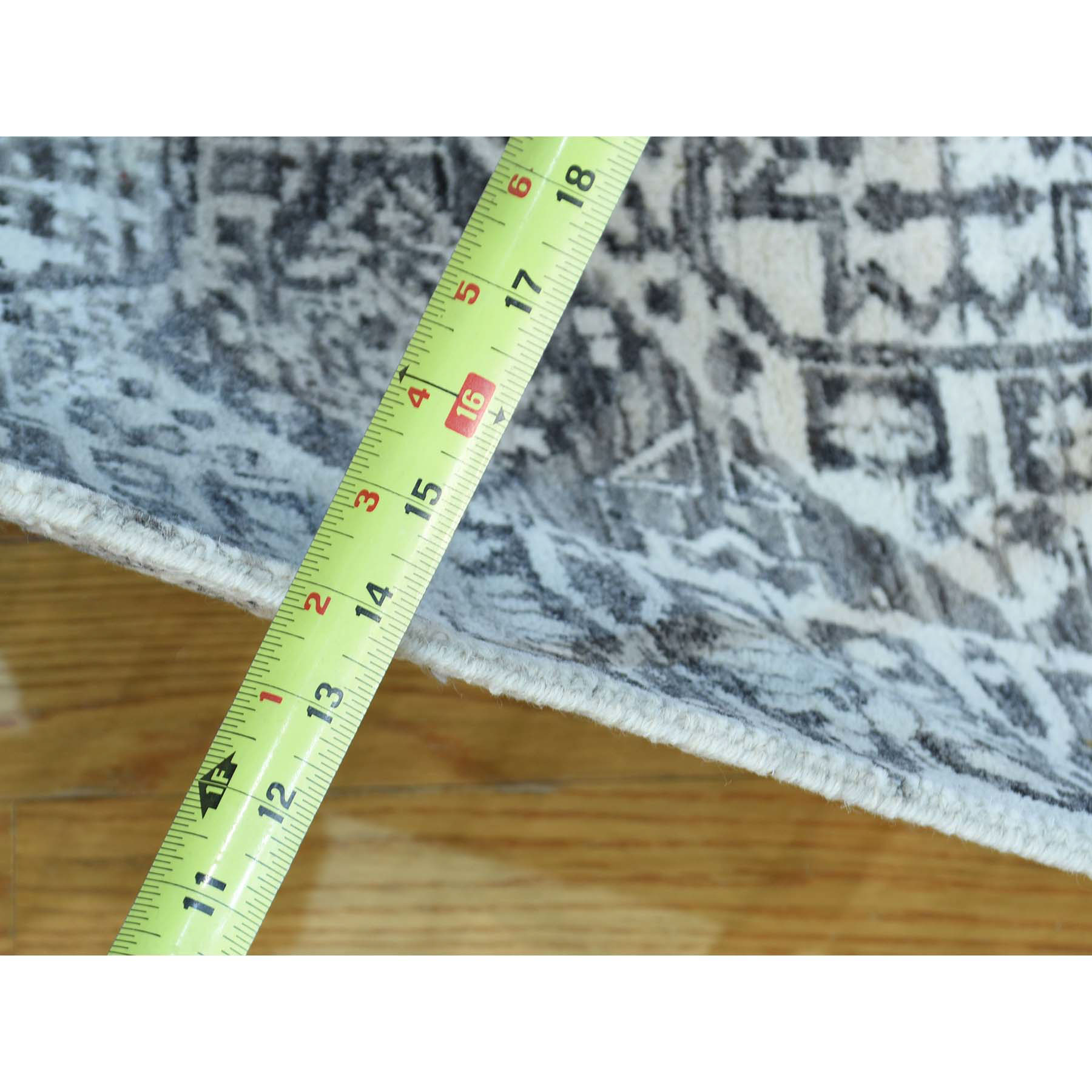 2-7 x19-4  Mamluk Design Undyed Natural Wool Hand-Knotted XL Runner Rug 