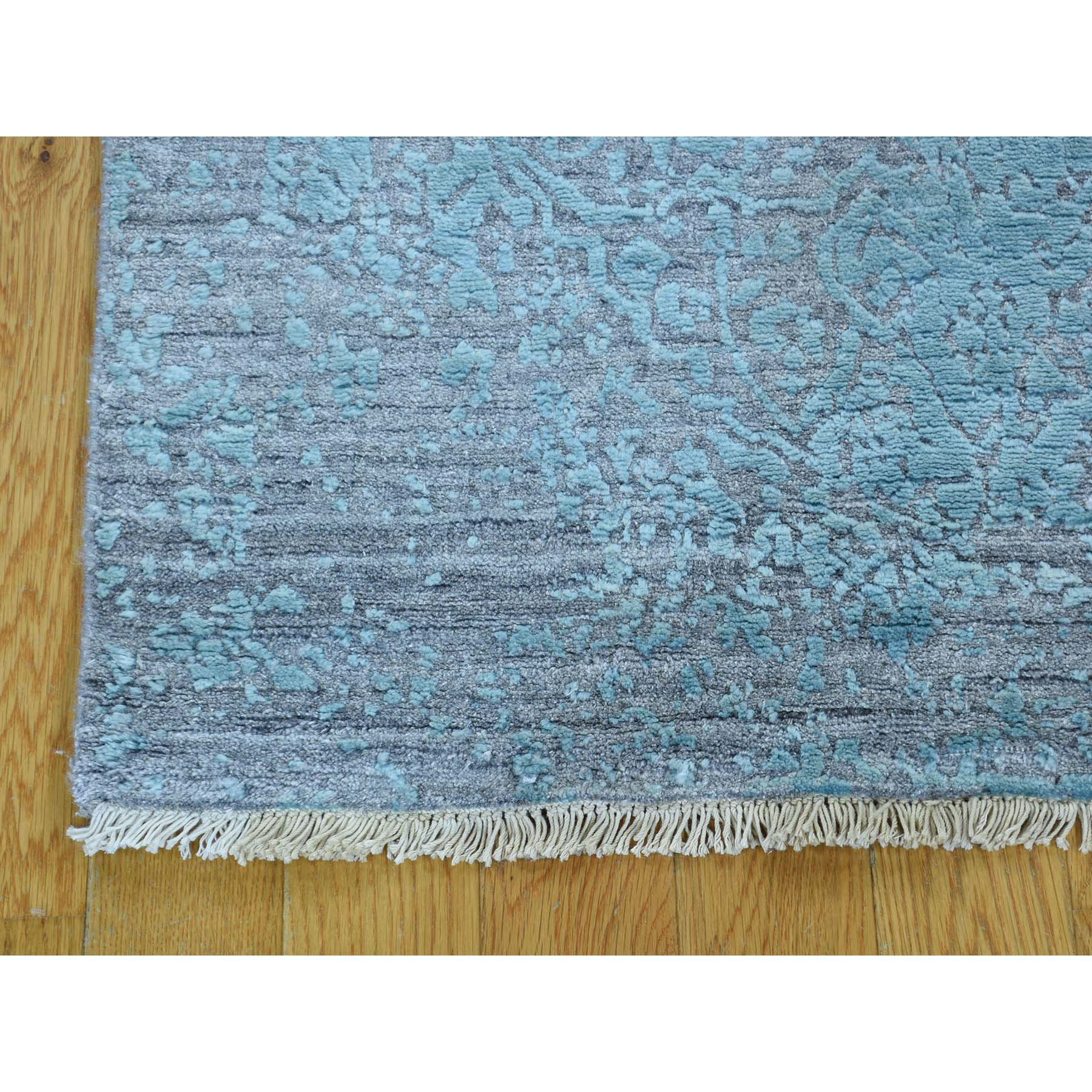 2-7 x9-9  Broken Persian Design Hand-Knotted Wool and Silk Runner Rug 