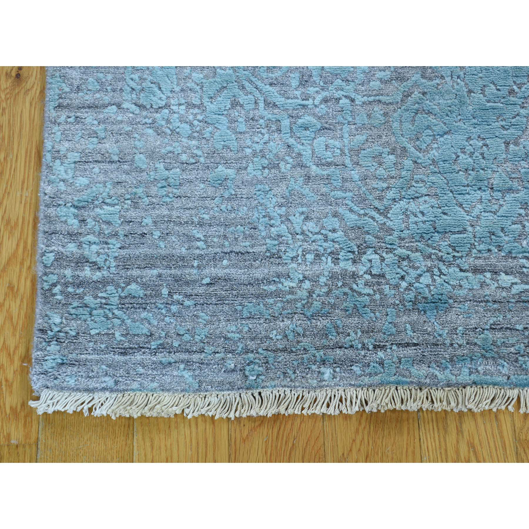 2-6 x5-8  Wool and Silk Hand-Knotted Broken Persian Design Runner Rug 