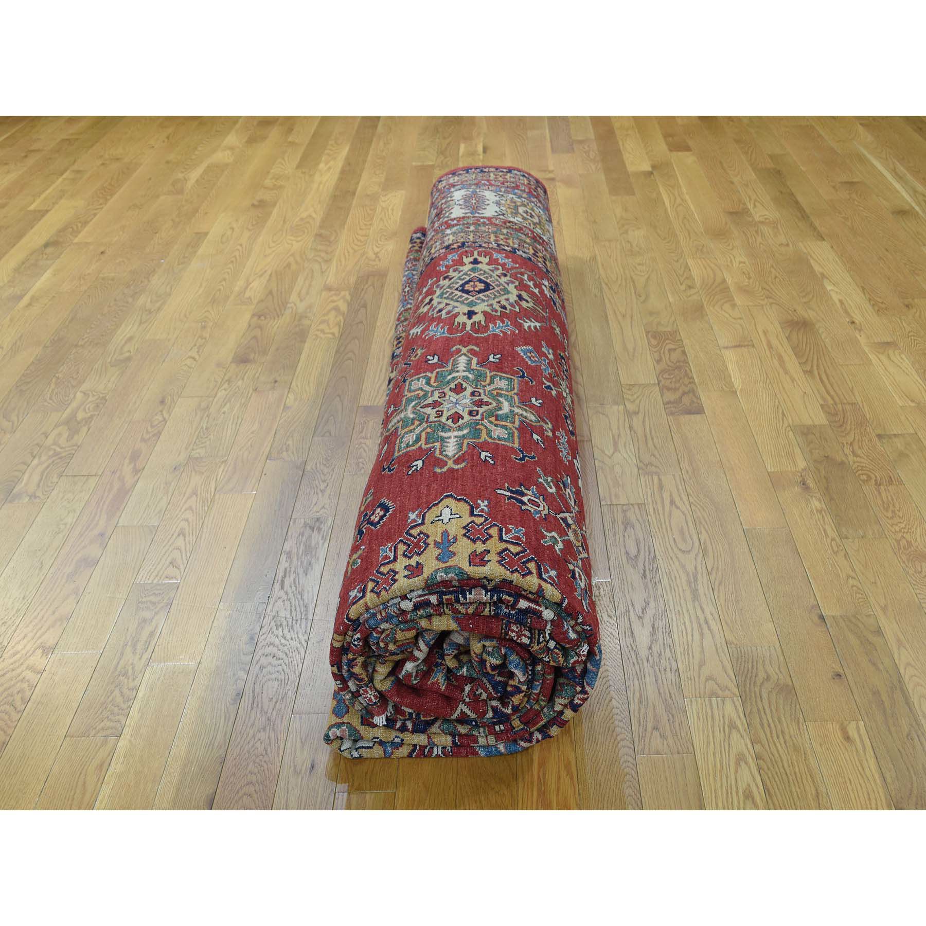 13-1 x19-10  Oversize Hand-Knotted Pure Wool Super Kazak Oriental Rug 