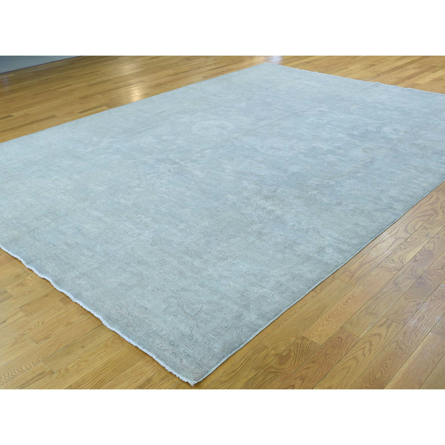 8-6 x11-7  Pure Wool Silver Wash Peshawar Hand-Knotted Persian Rug 
